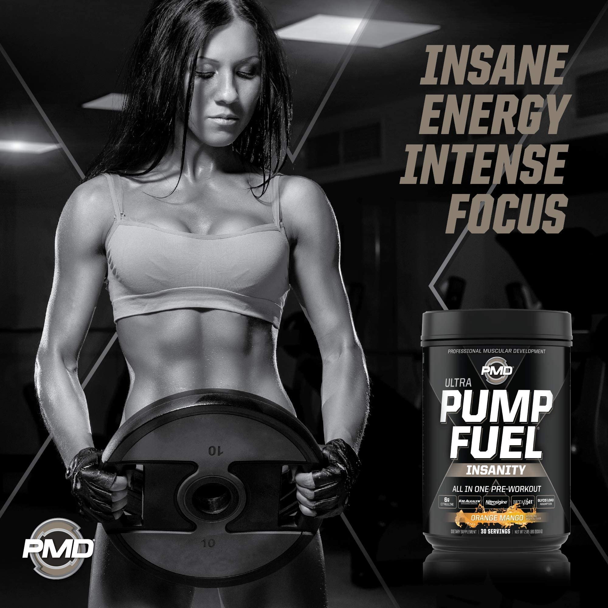 PMD Sports Ultra Pump Fuel Insanity - Pre Workout - Tropical Orange Mango (30 Servings) PMD uk supplements