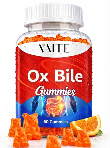 VAITE Ox Bile Gummies – 500mg Digestive Support for Gallbladder & Gut Health – Non-GMO, Sugar-Free Supplement – Helps Nutrient Absorption & Bile Flow – 60 Easy-to-Chew Bile Acid Chewables VAITE uk supplements