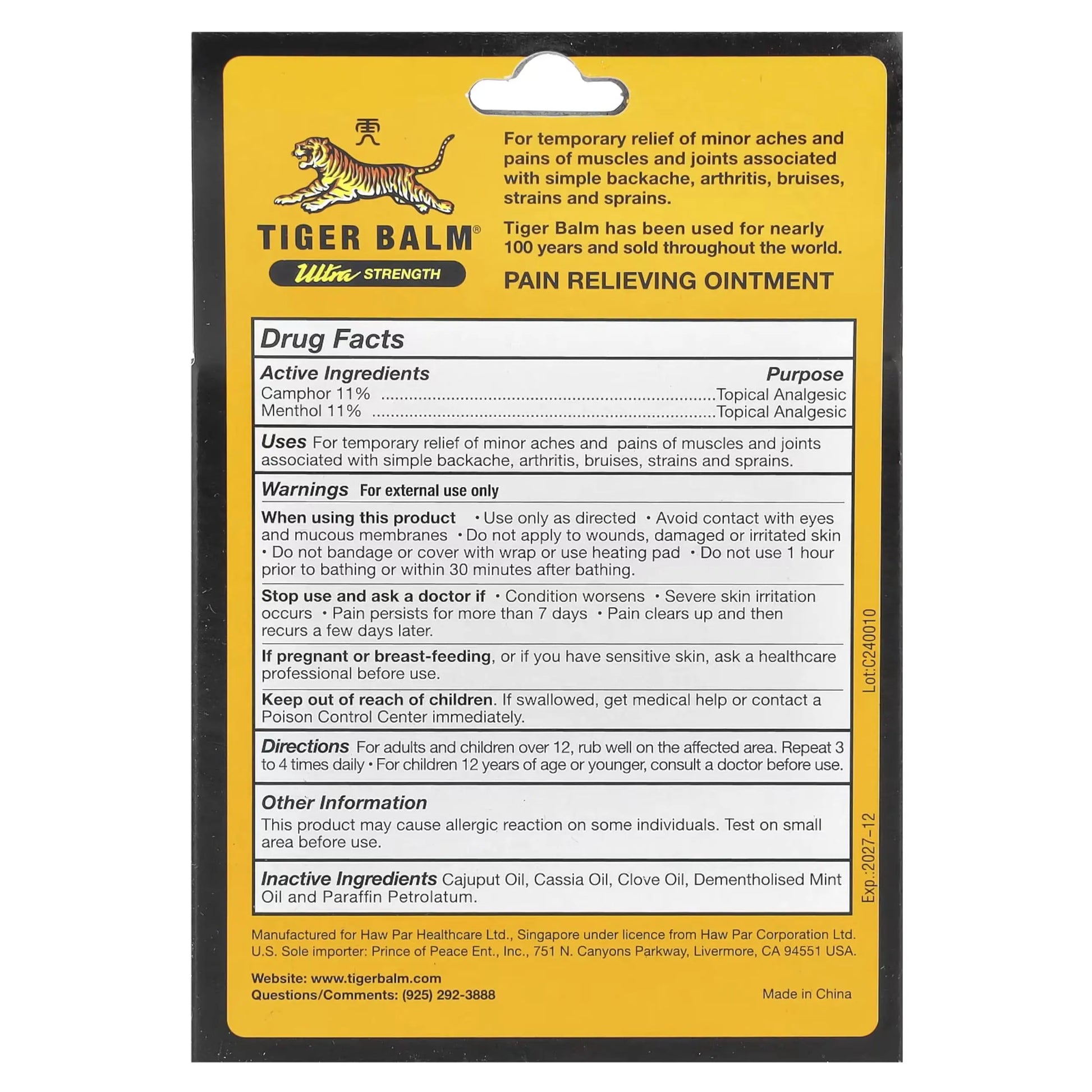 Tiger Balm Sport Rub Pain Relieving Ointment, Ultra Strength 1.70 oz (Pack of 5) Tiger Balm uk supplements