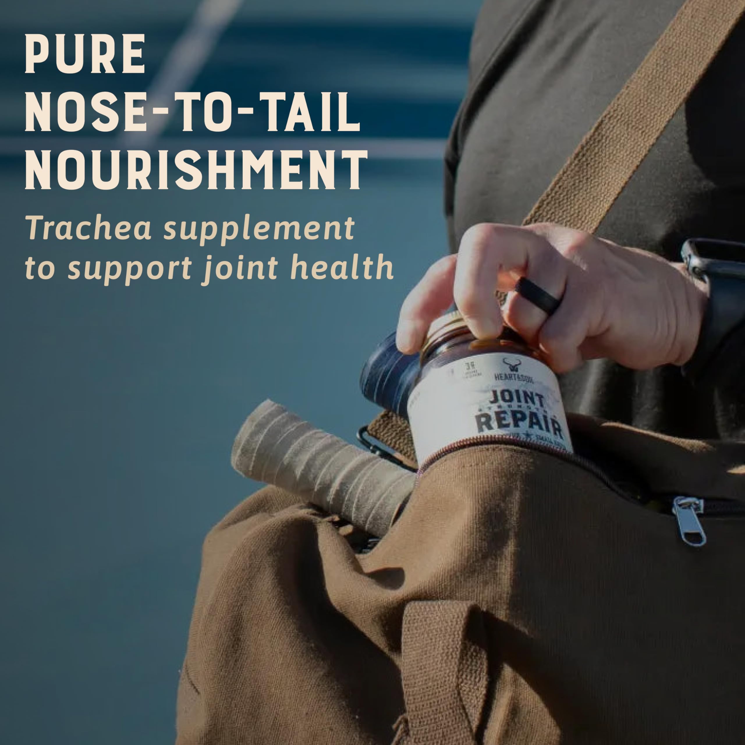 Heart & Soil 100% Grass Fed & Finished Joint Support Supplement from Regenerative Cattle with Trachea, Scapula & Bone Marrow – Supports Joint Strength & Mobility – 3000mg – Glass Bottle – 180 Capsules HEART & SOIL uk supplements