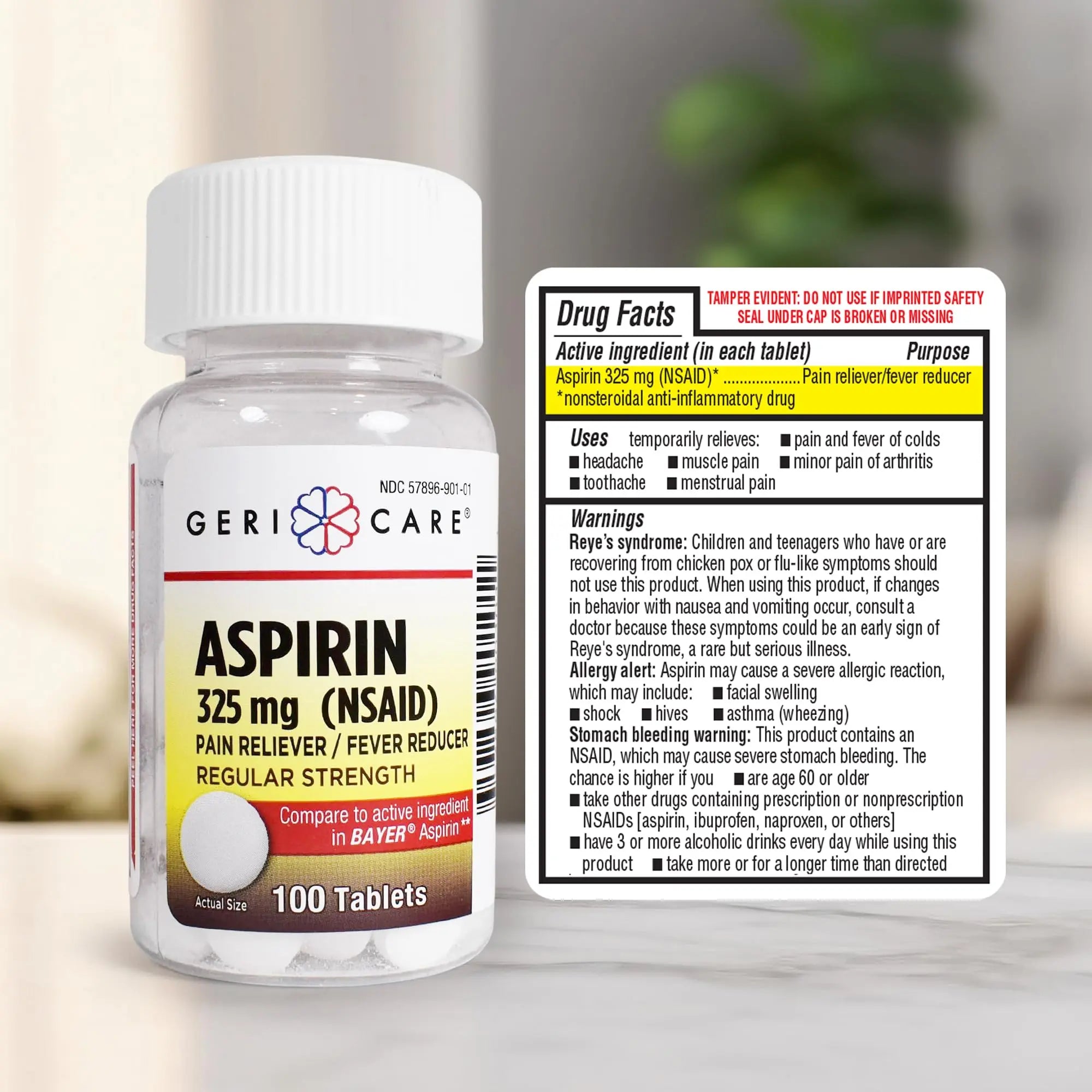 GeriCare Bottled Aspirin 325mg 100 Count Bottle (Pack of 1) GeriCare uk supplements