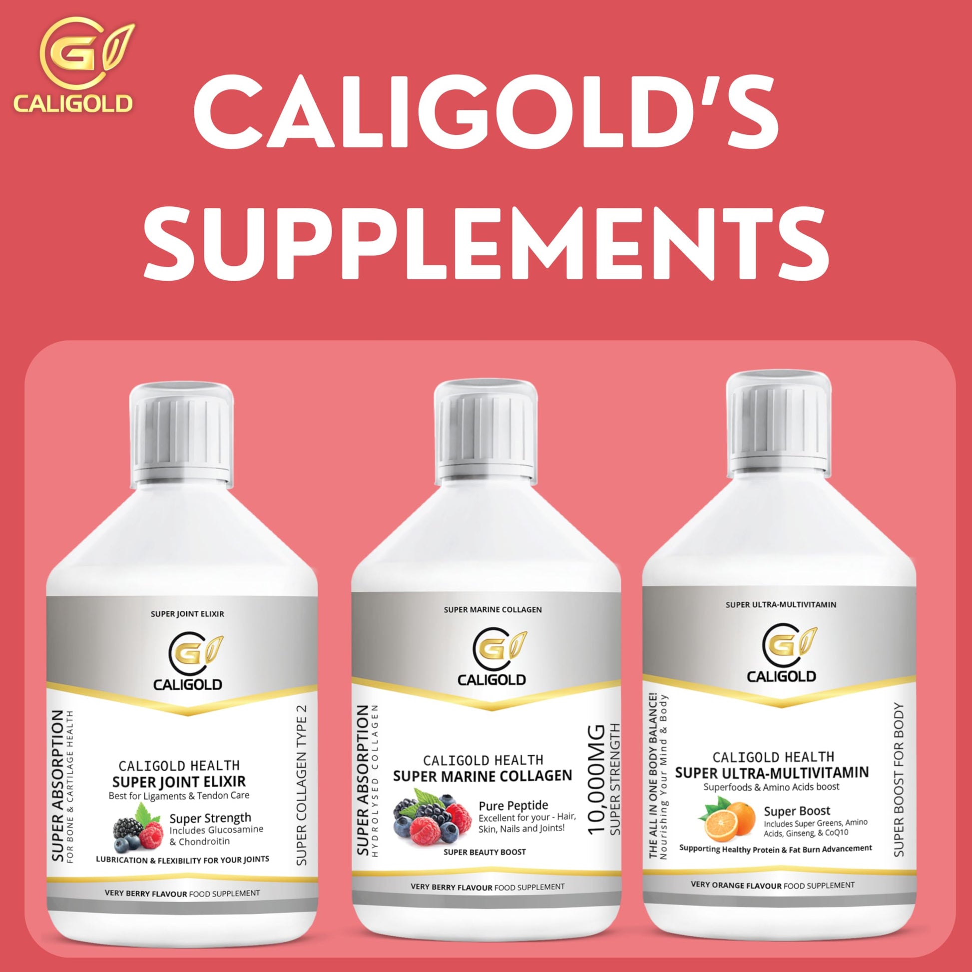 CALIGOLD Health Super Marine Collagen Liquid - Excellent for Hair, Skin, Nails and Joints CALIGOLD uk supplements