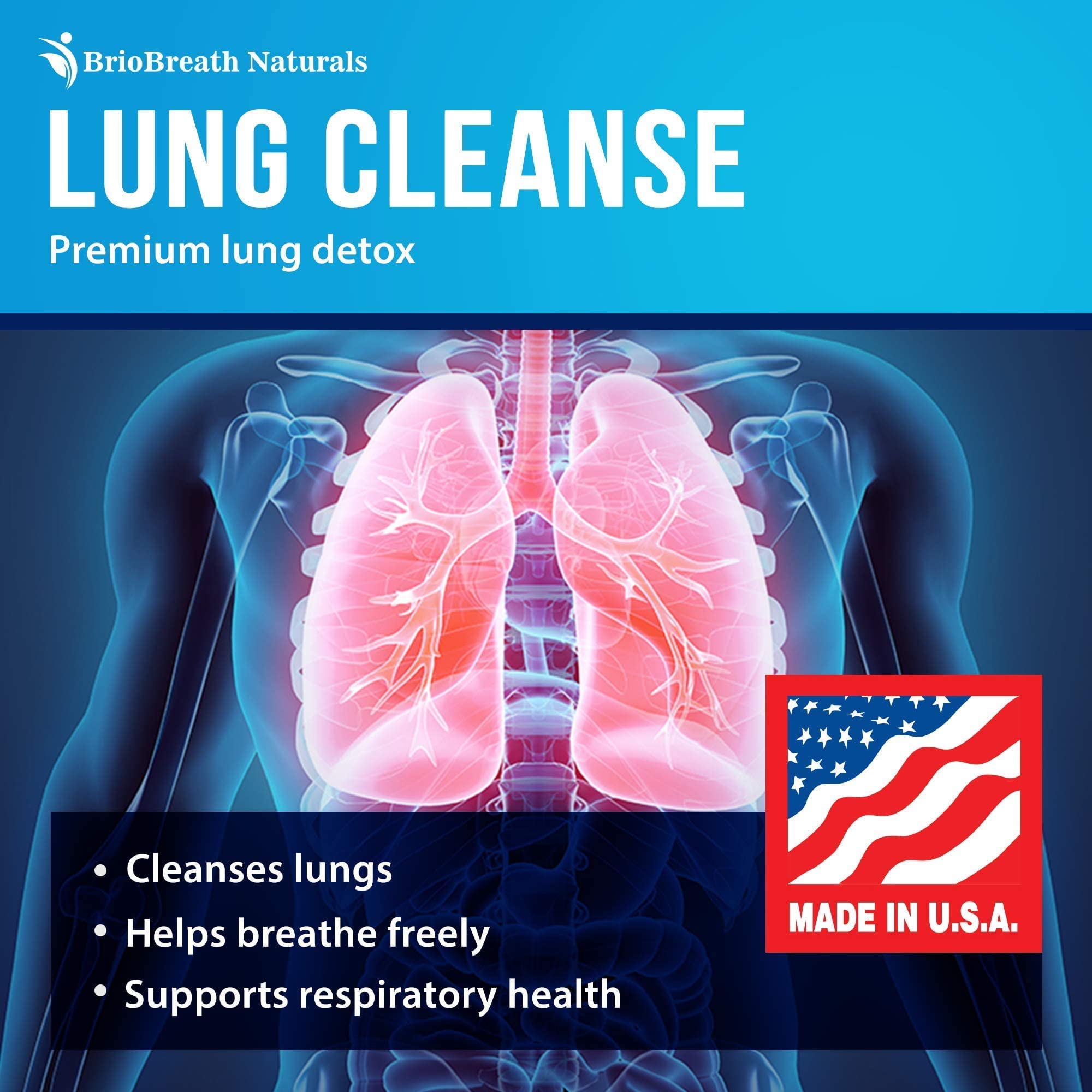 Lung Support Supplement - Natural Capsules for Lung Cleanse and Detox BRIOBREATH NATURALS uk supplements