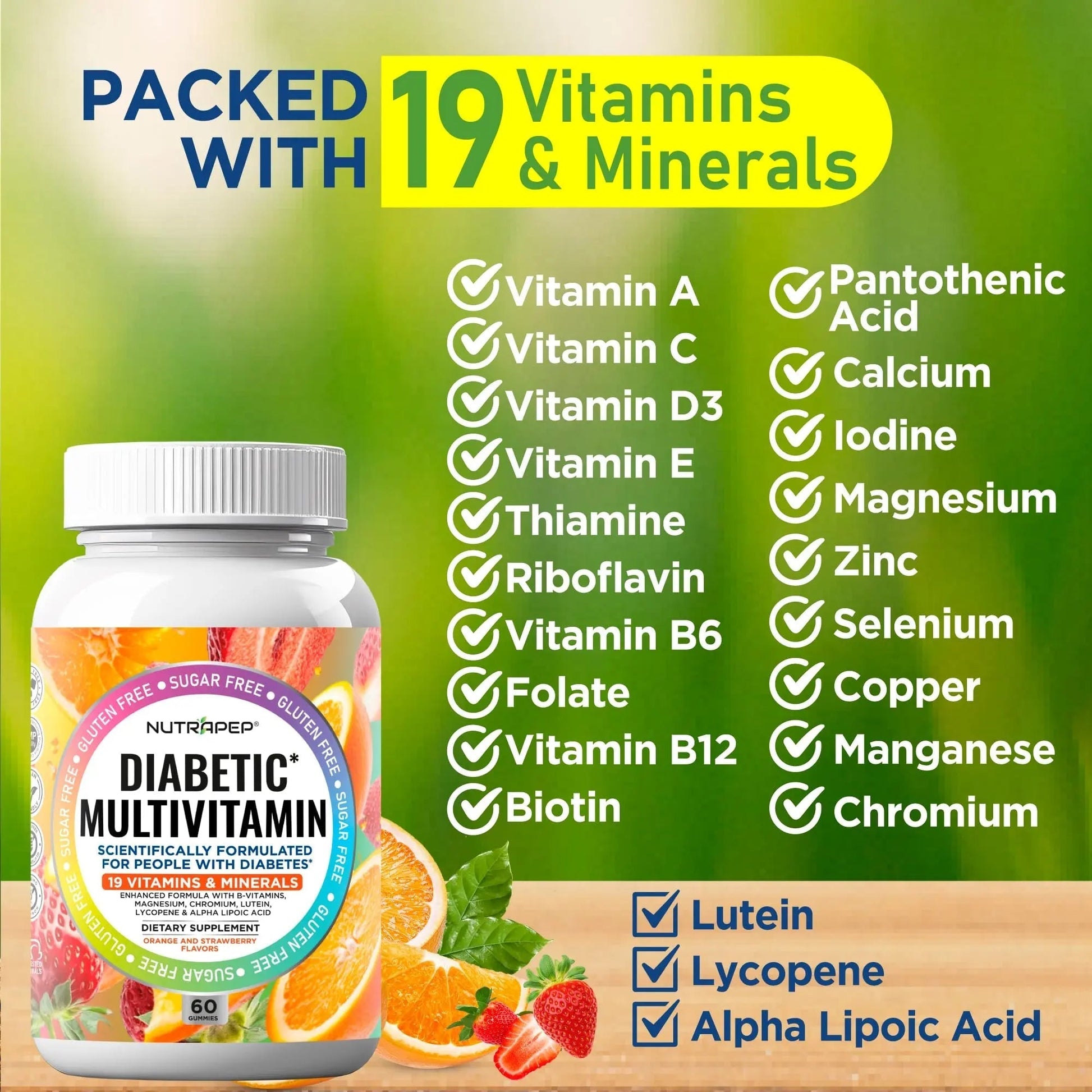 NutraPep Premium Multivitamin Chewable Gummies for Women & Men - Sugar-Free & Gluten Free Supplement Vitamins NutraPep uk supplements