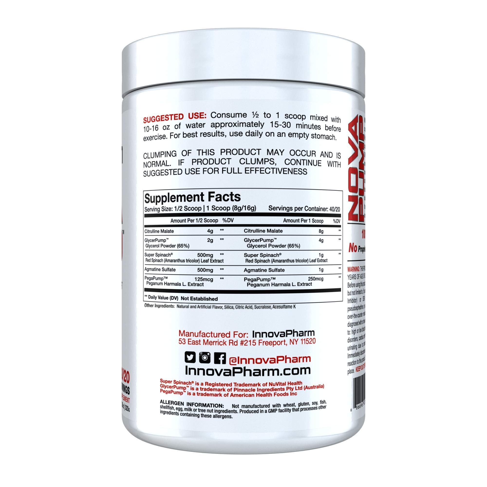 NOVAPUMP (Blueberry Lemonade) 11.29 ounces InnovaPharm uk supplements
