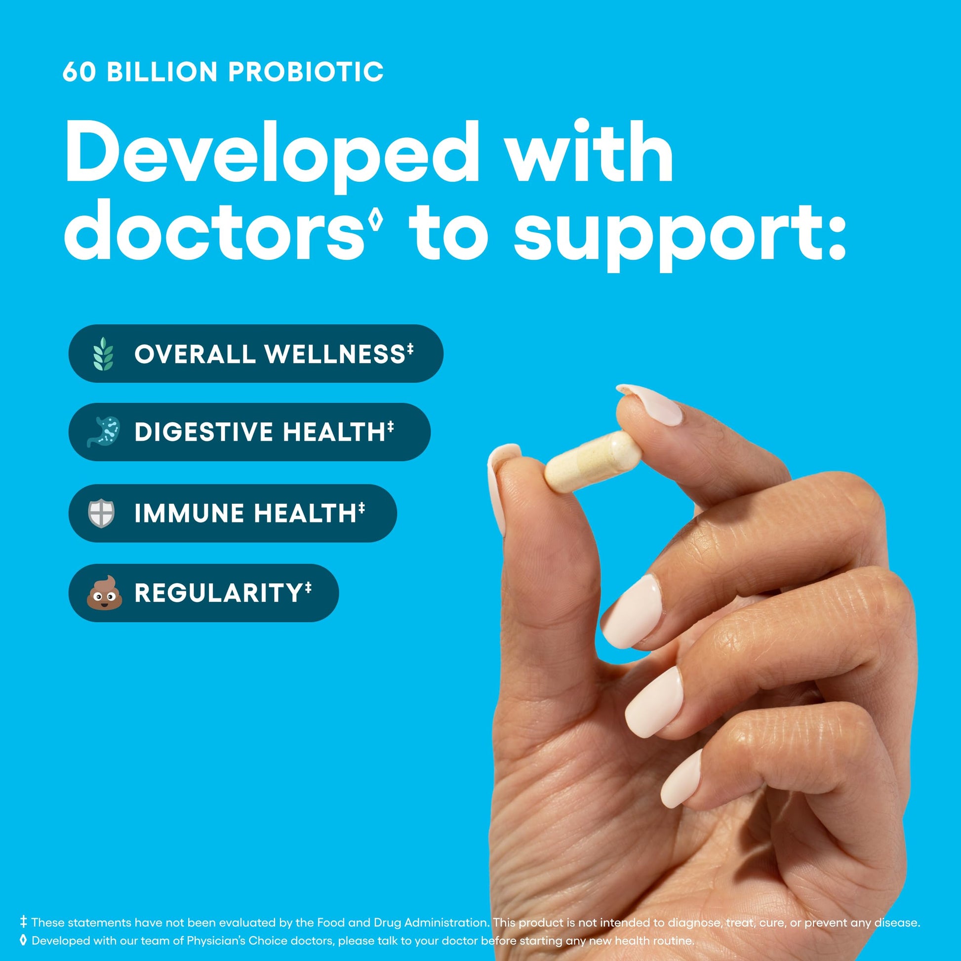 Physician's CHOICE Probiotics 60 Billion CFU - 10 Strains + Organic Prebiotics - Immune, Digestive & Gut Health - Supports Occasional Constipation, Diarrhea, Gas & Bloating - for Women & Men - 84ct Physician's CHOICE uk supplements