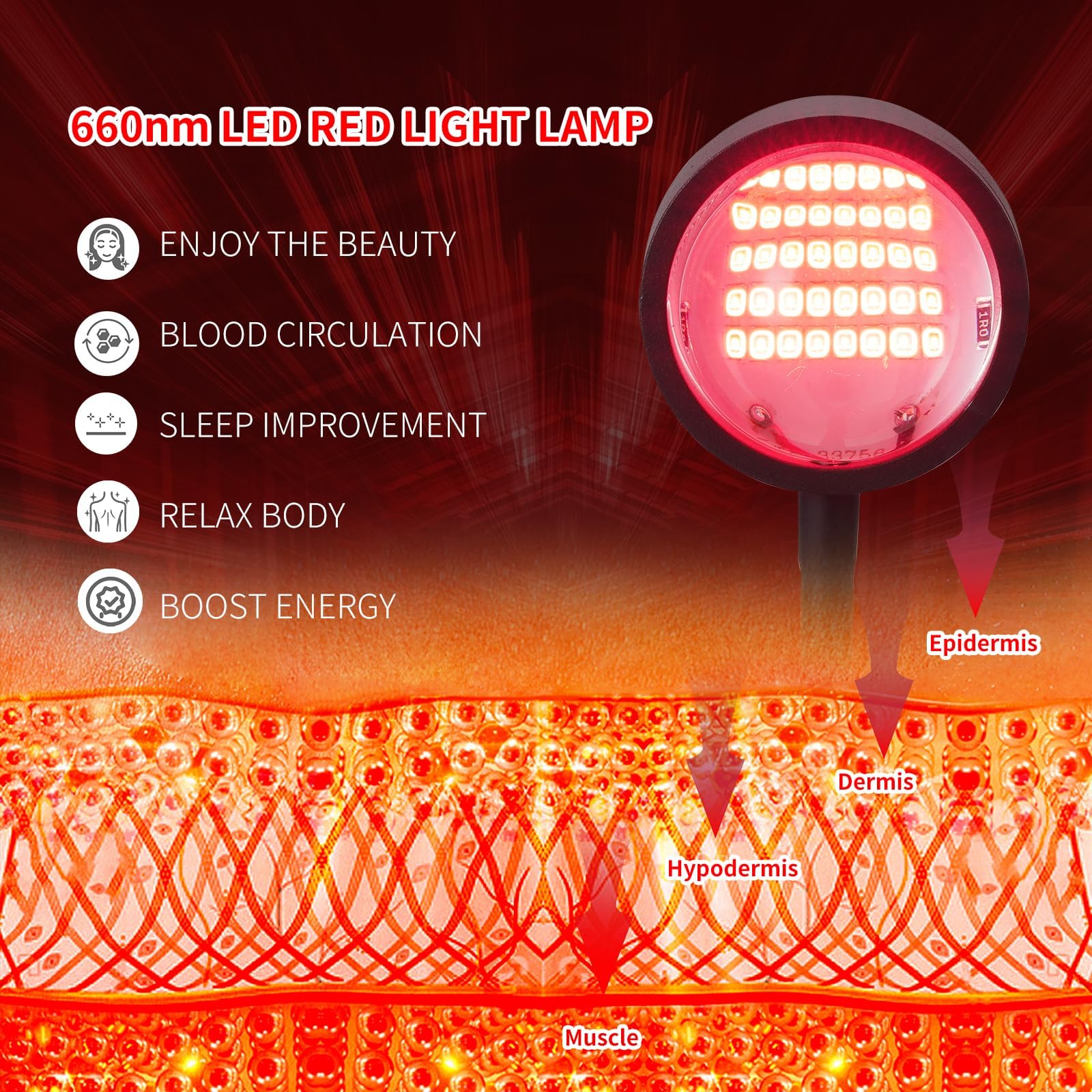 WTINTELL Red Light Therapy for Face, 660nm LED Red Light Therapy Light with Clip, Suitable WTINTELL uk supplements