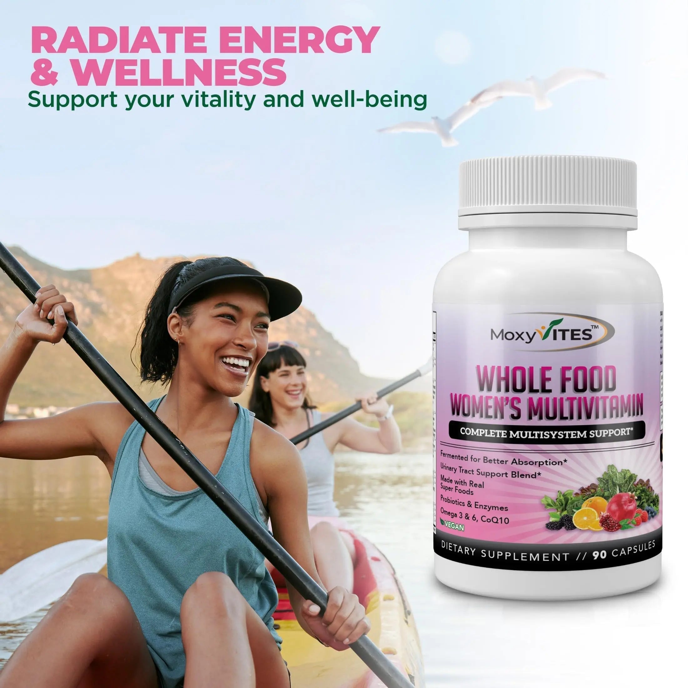 Methylated Multivitamin for Women with Iron - Womens Multivitamin with 44 Organic Whole Food & Fermented Nutrients MoxyVites uk supplements