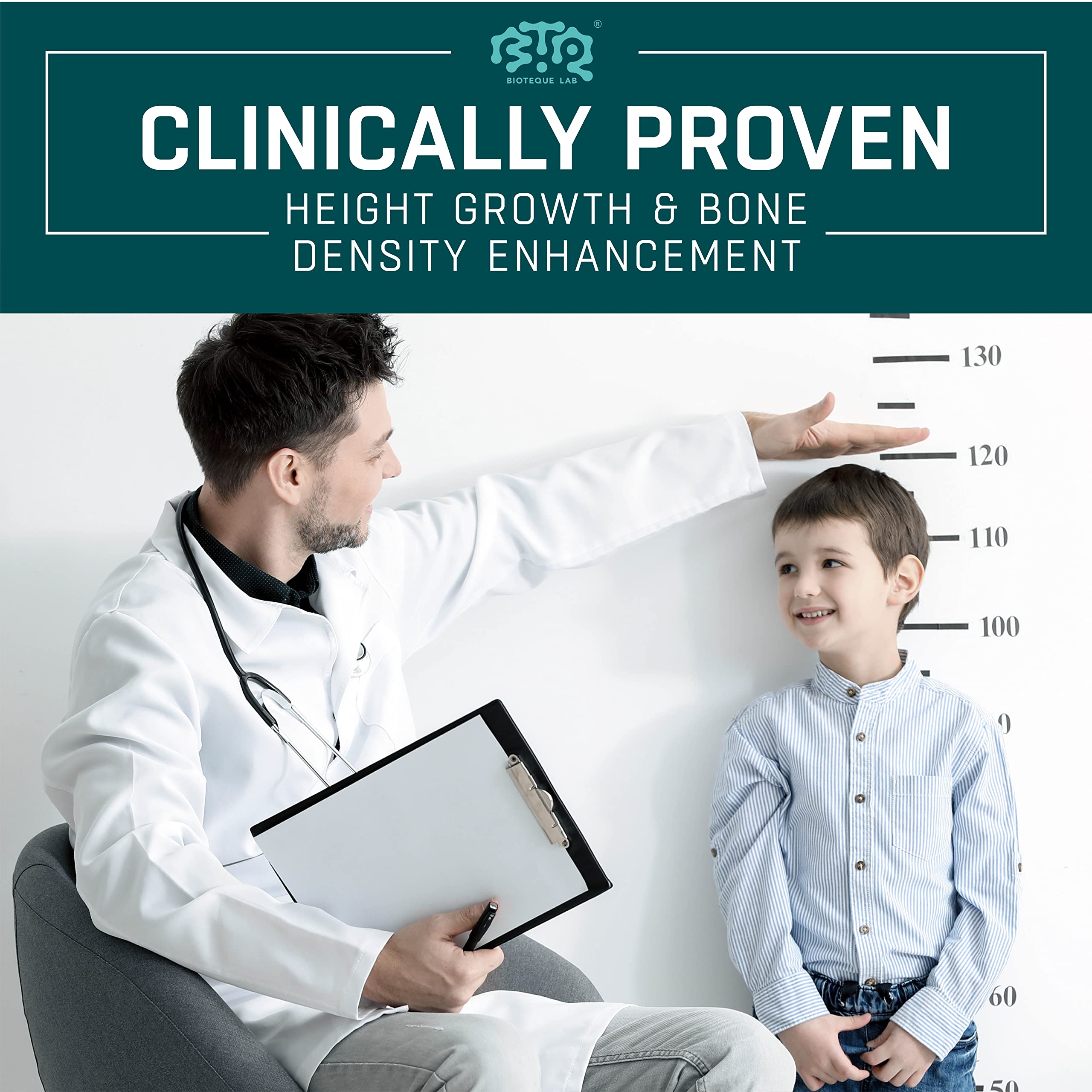 BIOTEQUELAB Height Growth Maximizer, Calcium, Vitamin D3 and Zinc Blend Pills, Bone Growth Supplement for Kids and Teens, Bone Strength, Density Support, GMO-Free, Gluten-Free, Made in USA, 60 Caps BTQ BIOTEQUE LAB uk supplements