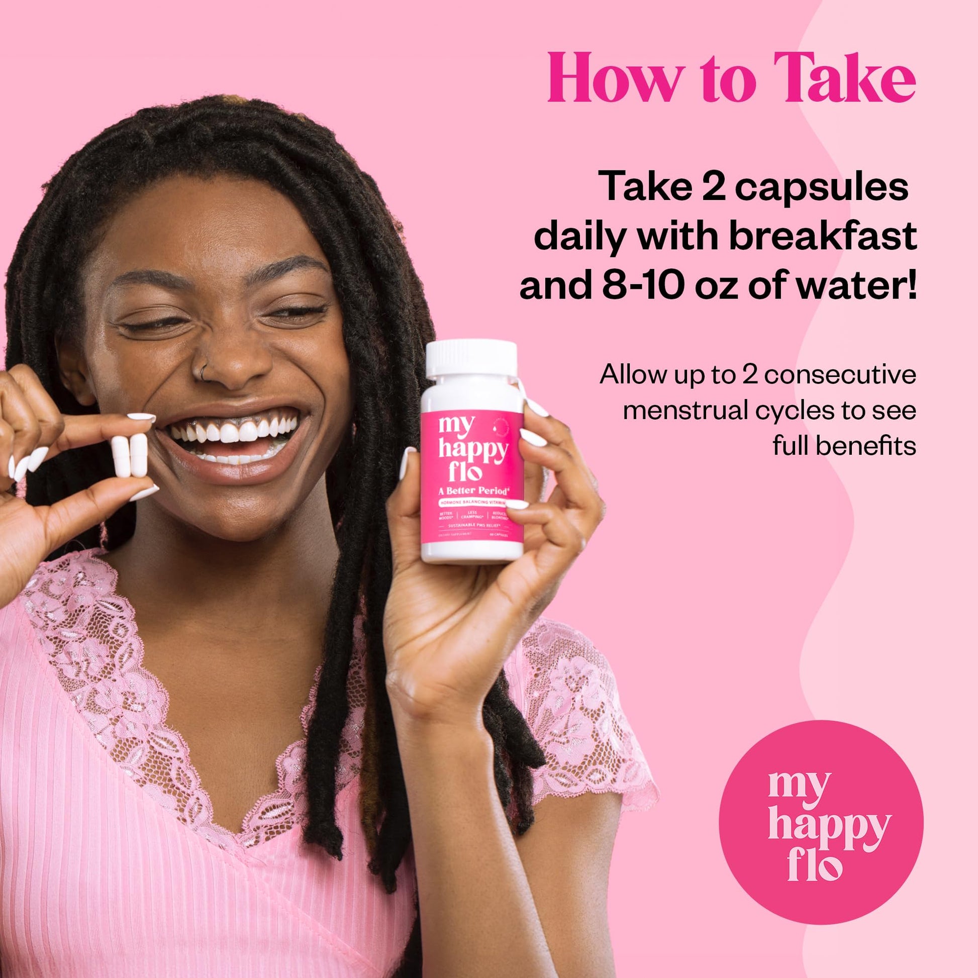 My Happy Flo PMS Support Supplement for Women with Iron, PMS Relief Hormone Support for Women, 10-in-1 PMDD Supplements for Women | DIM & I3C Indole-3-Carbinol for Cramp Relief, Heavy Flow - 60 Caps My Happy Flo uk supplements