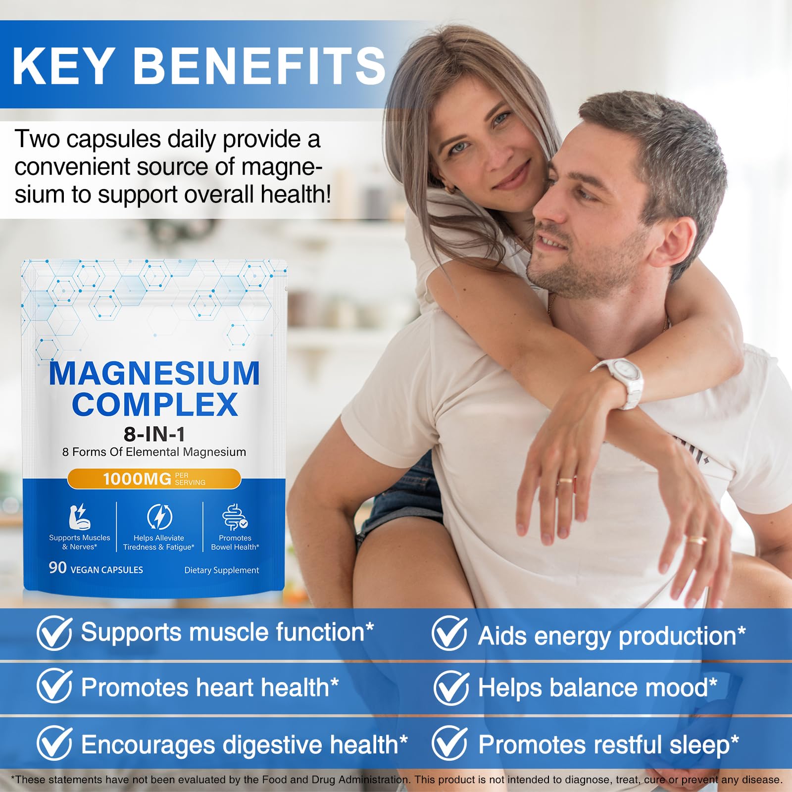 8-in-1 Magnesium Complex Supplement 90 Count, Magnesium Complex Capsules with Magnesium Glycinate, Citrate, Malate, Taurate, Easy Absorption for Sleep, Muscle Relaxation, Nerve & Heart Health, Energy BOIUOITI uk supplements