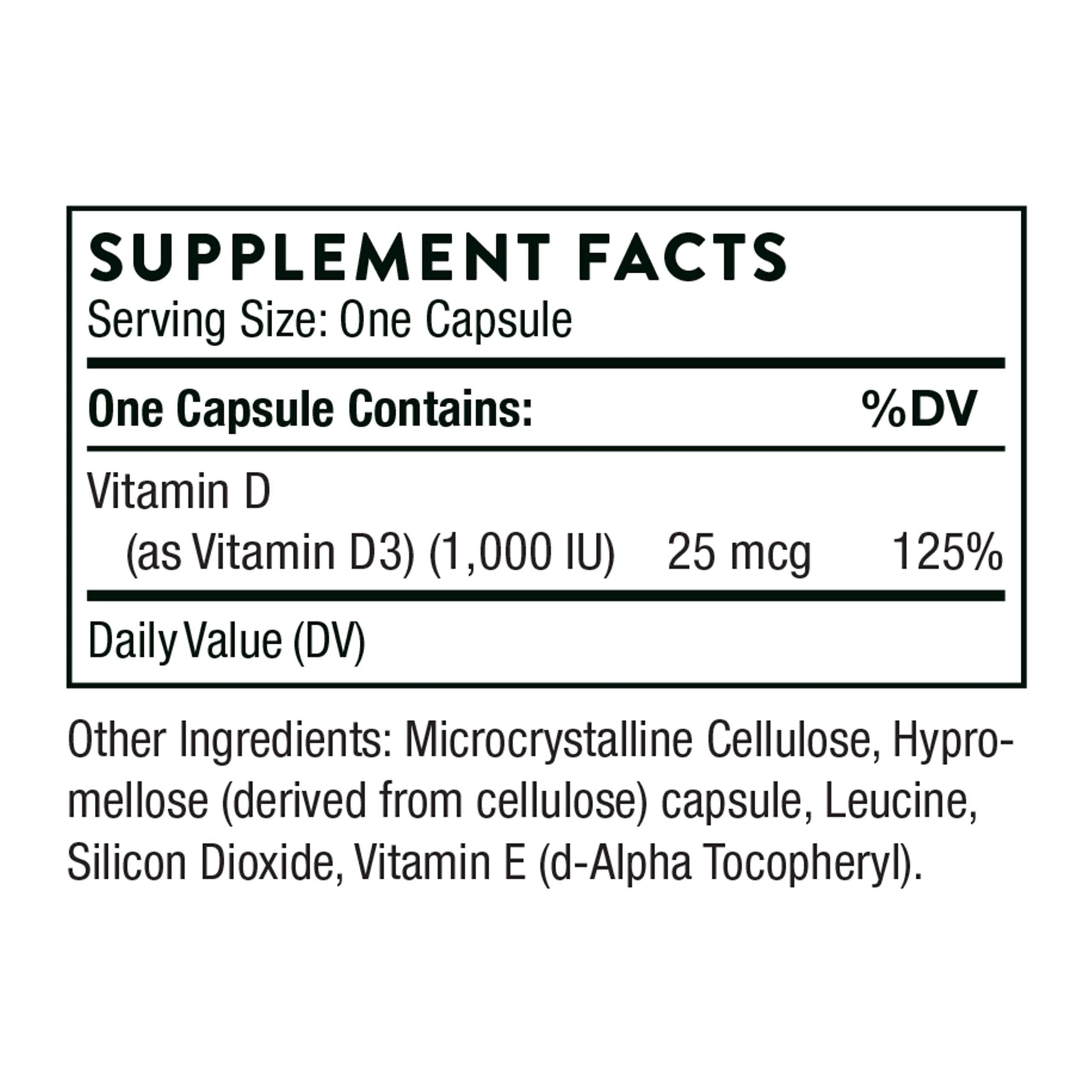 THORNE Vitamin D-1000 - Vitamin D3 Supplement - 1,000 IU - Support Healthy Bones THORNE uk supplements