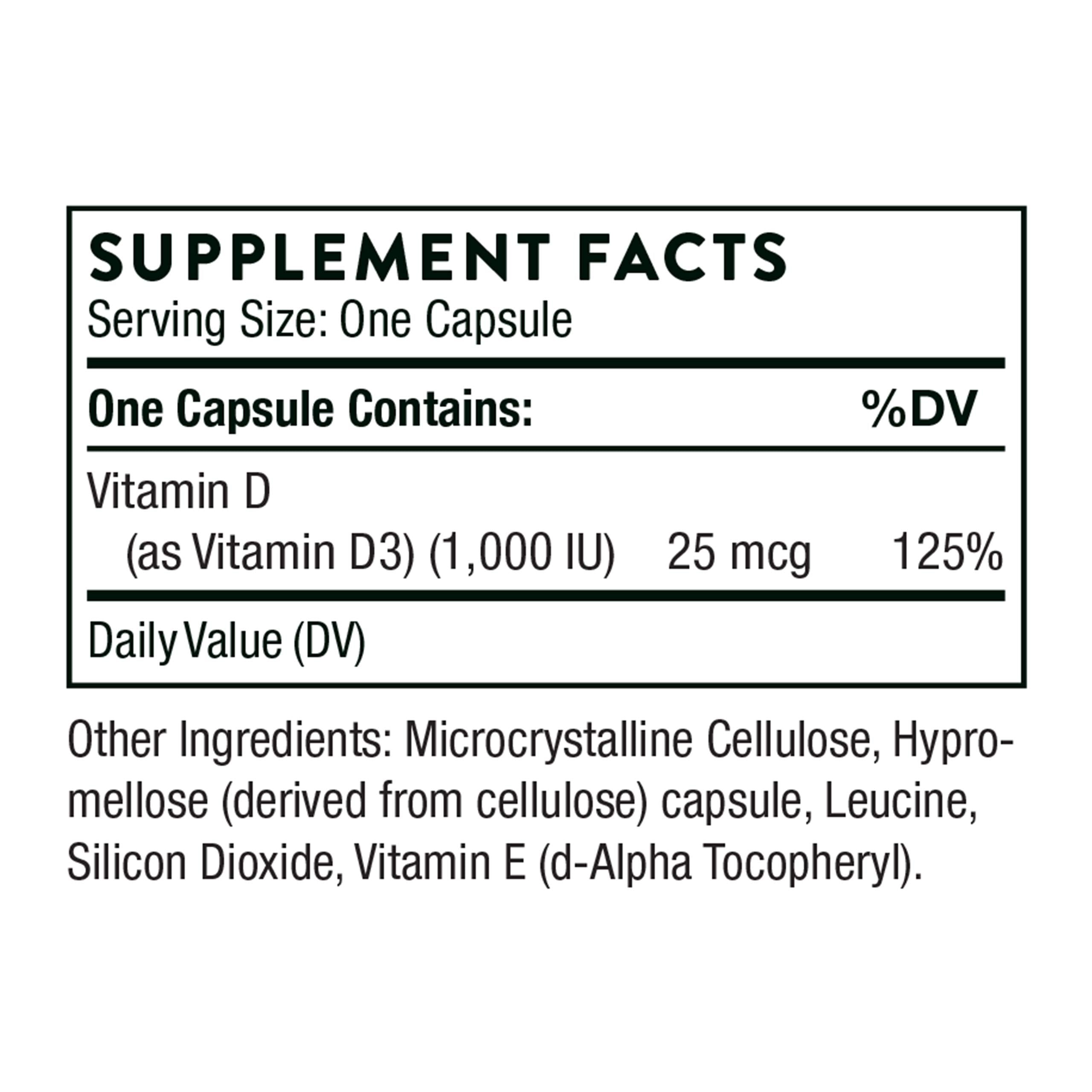 THORNE Vitamin D-1000 - Vitamin D3 Supplement - 1,000 IU - Support Healthy Bones THORNE uk supplements