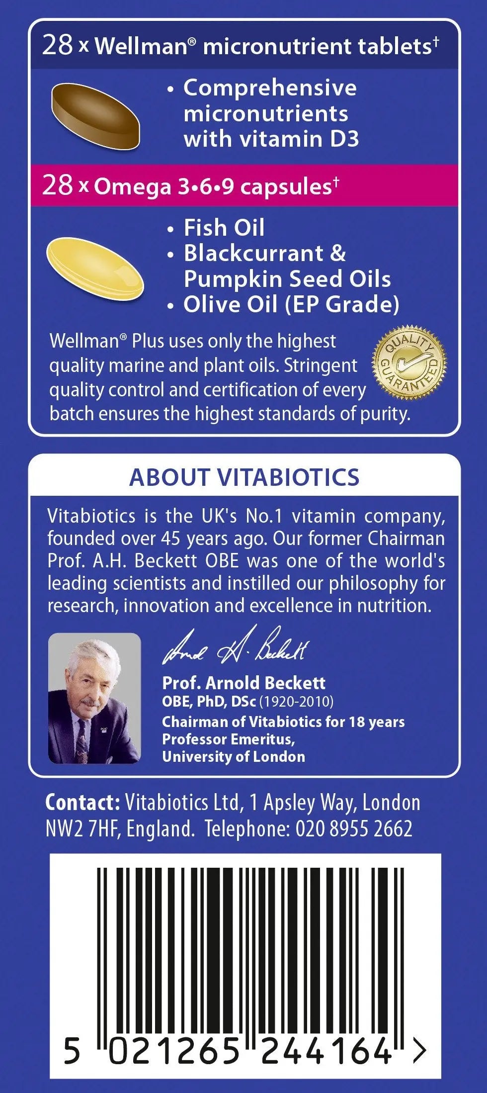 Vitabiotics Ltd Vitabiotics Wellman Plus, 56 Tablets/Capsules Wellman uk supplements