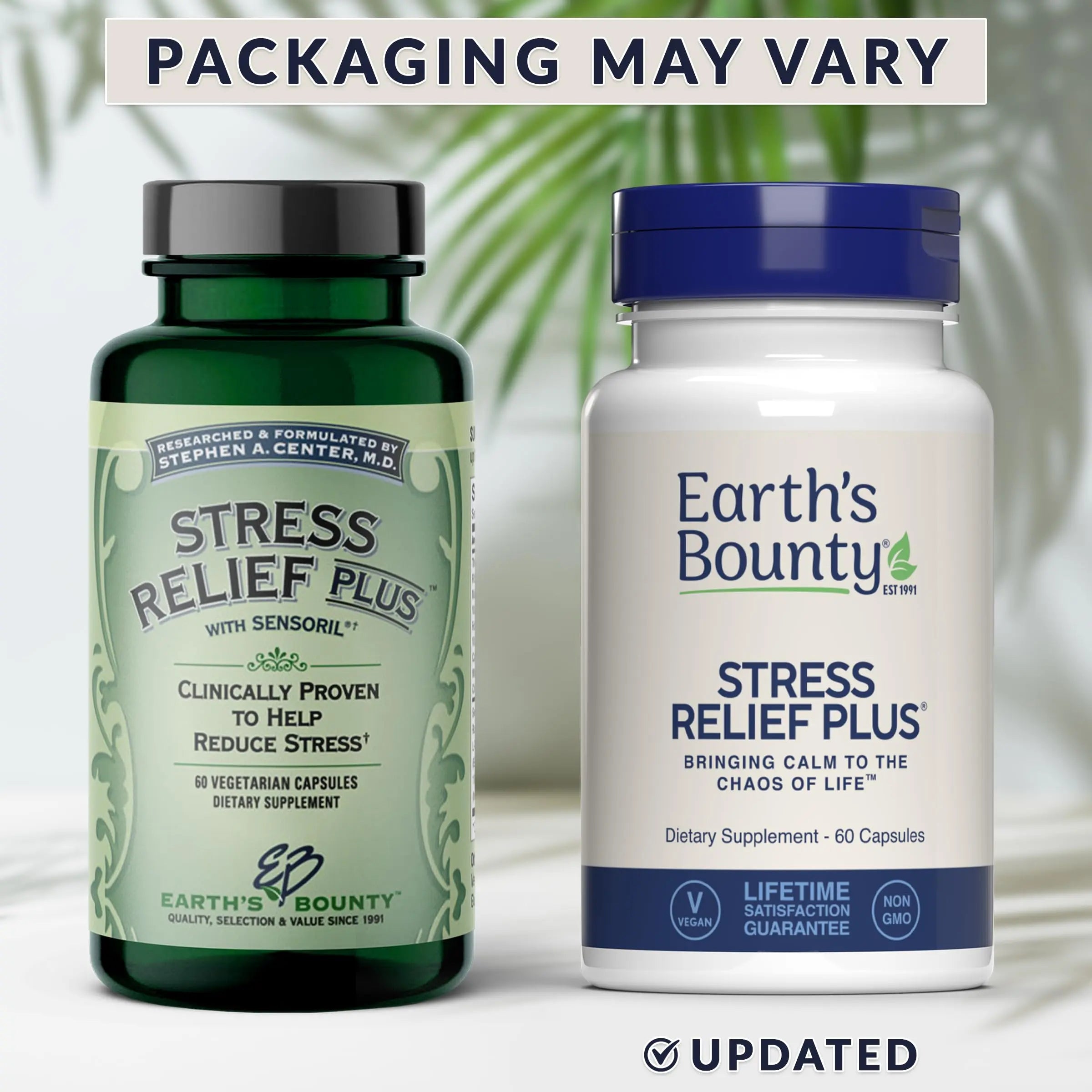 Earth's Bounty - Stress Relief Plus - 60 Vegetarian Capsules - All Natural Formula - Stress Support & Mood Enhancing Supplement Earth's Bounty uk supplements