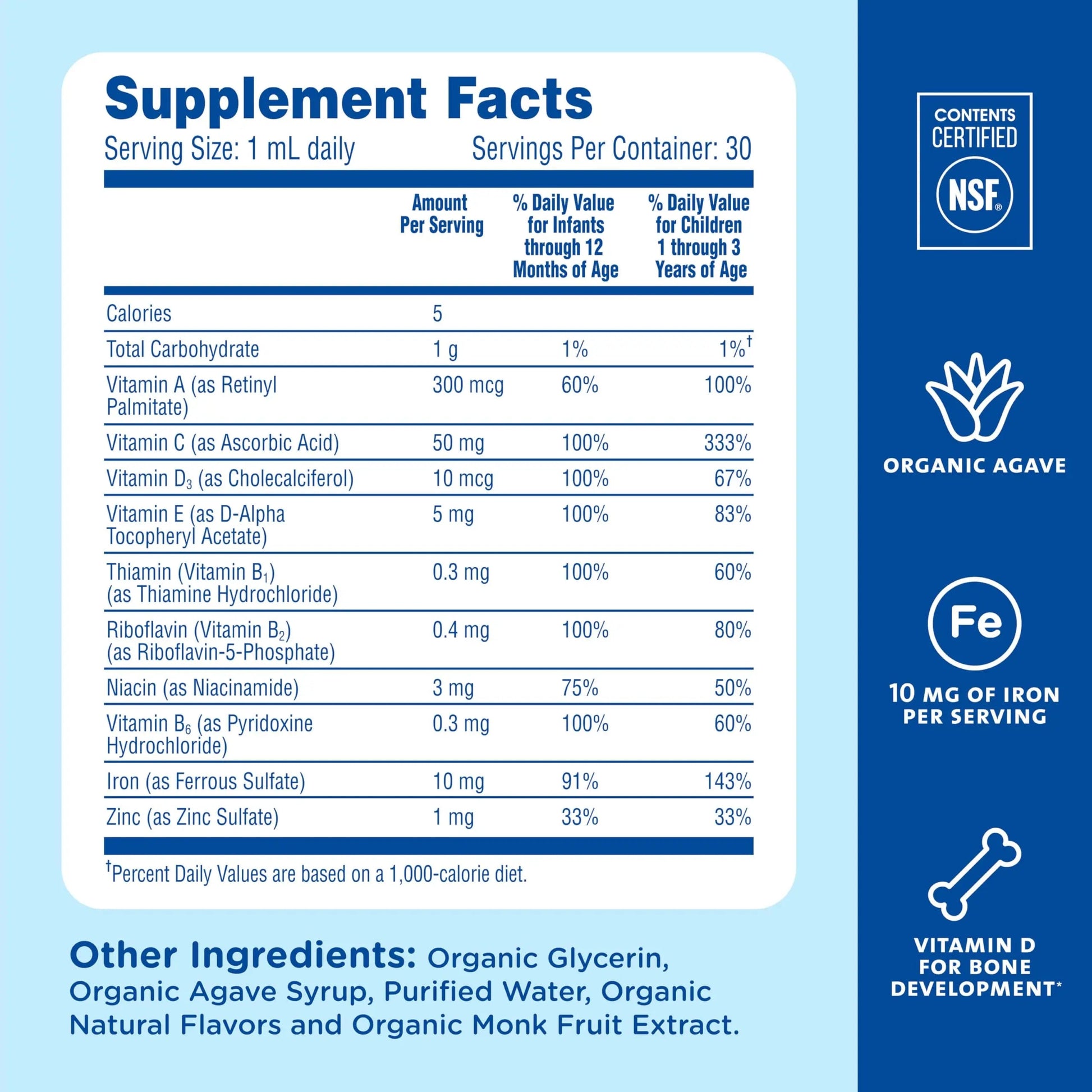 Mommy's Bliss Baby Multivitamin + Iron, Daily Essential Baby Vitamins for Immune Support, Healthy Growth & Bone Development, Age 2 Months+, 30 ml Mommy's Bliss uk supplements