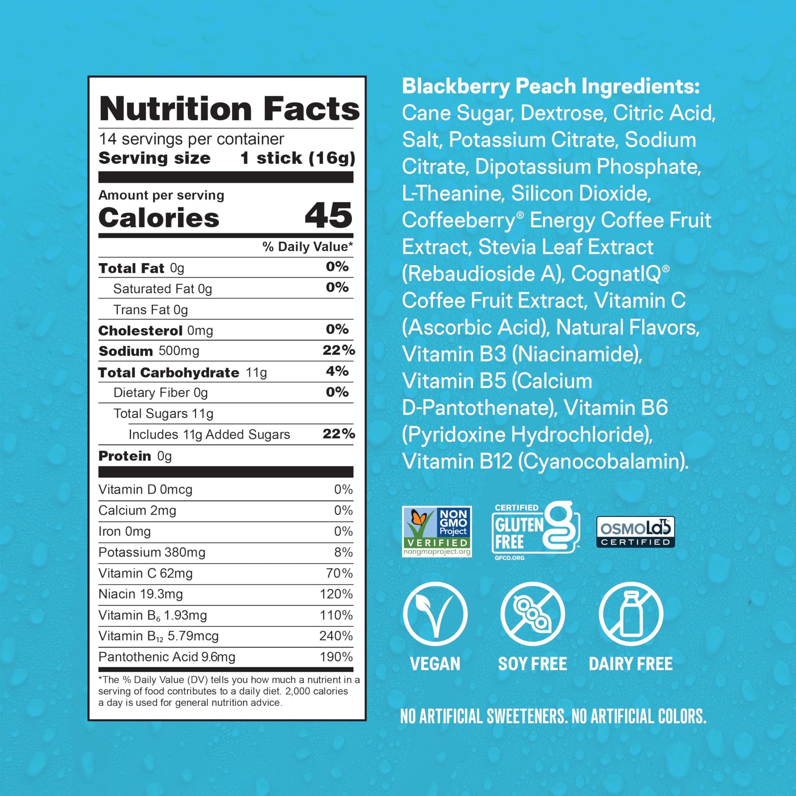 Liquid I.V.® Hydration Multiplier +Energy | Blackberry-Peach | Electrolyte Powder Drink Mix | 1 Pack (14 Servings) Liquid I.V. uk supplements