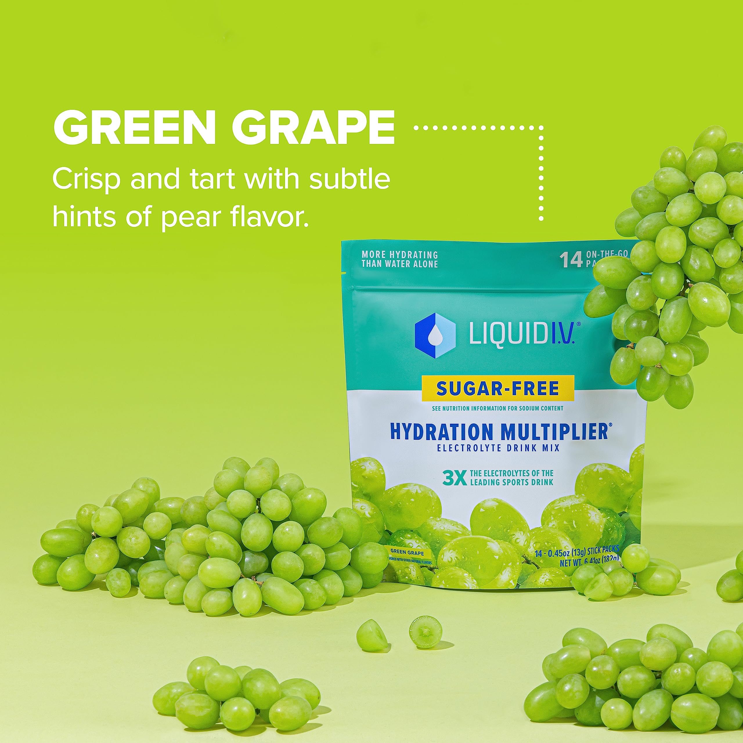 Liquid I.V. Sugar-Free Hydration Multiplier - Green Grape – Hydration Powder Packets Liquid I.V. uk supplements