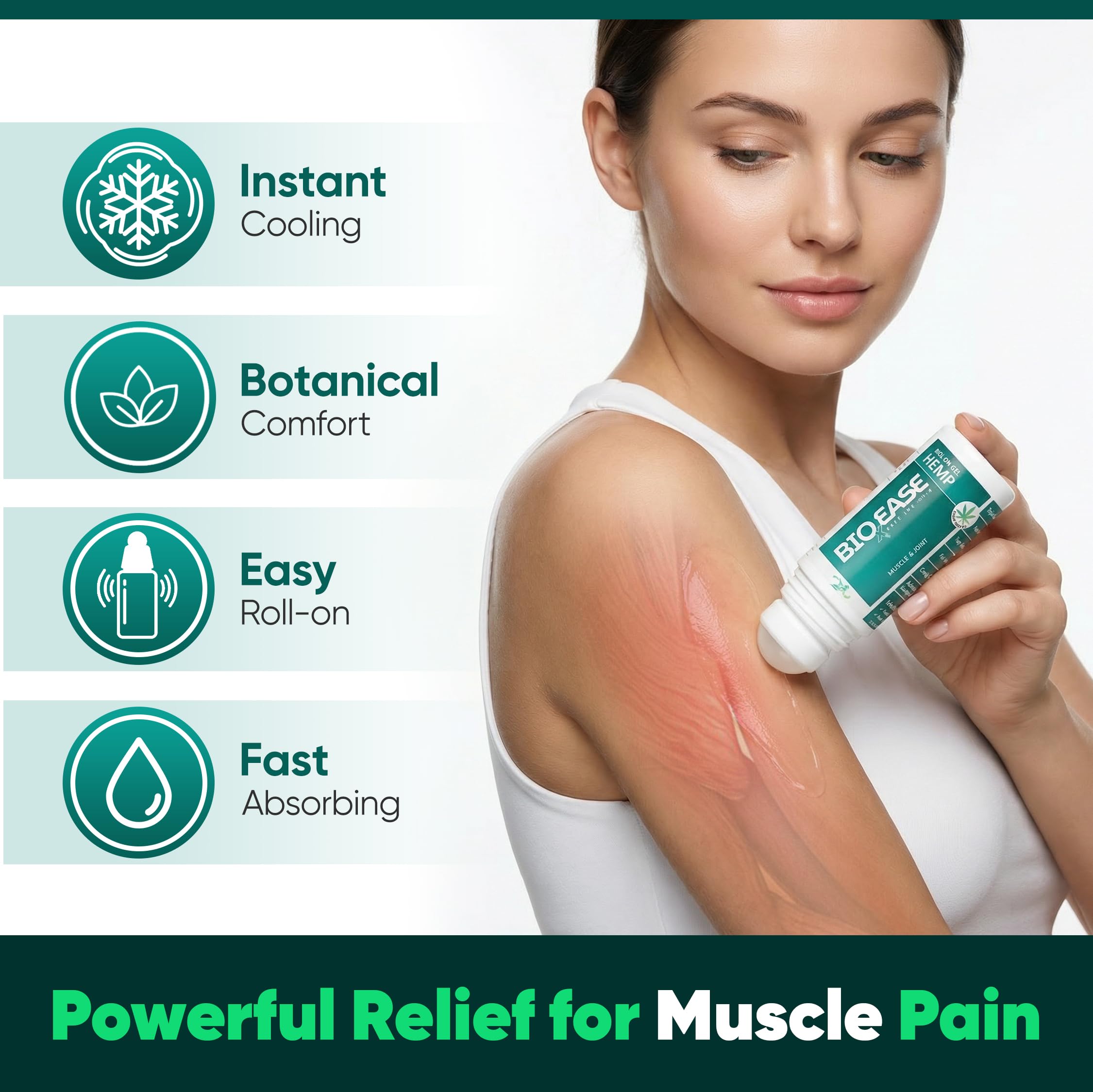 BioXPressEase Fast-Acting Hemp Pain Relief Roll On - Highly Effective, Cool & Topical Pain Relief Extra Strength for Muscle, Joint, & Back – Easy Roll On Maximum Strength - Made in USA BIOXPRESSEASE uk supplements