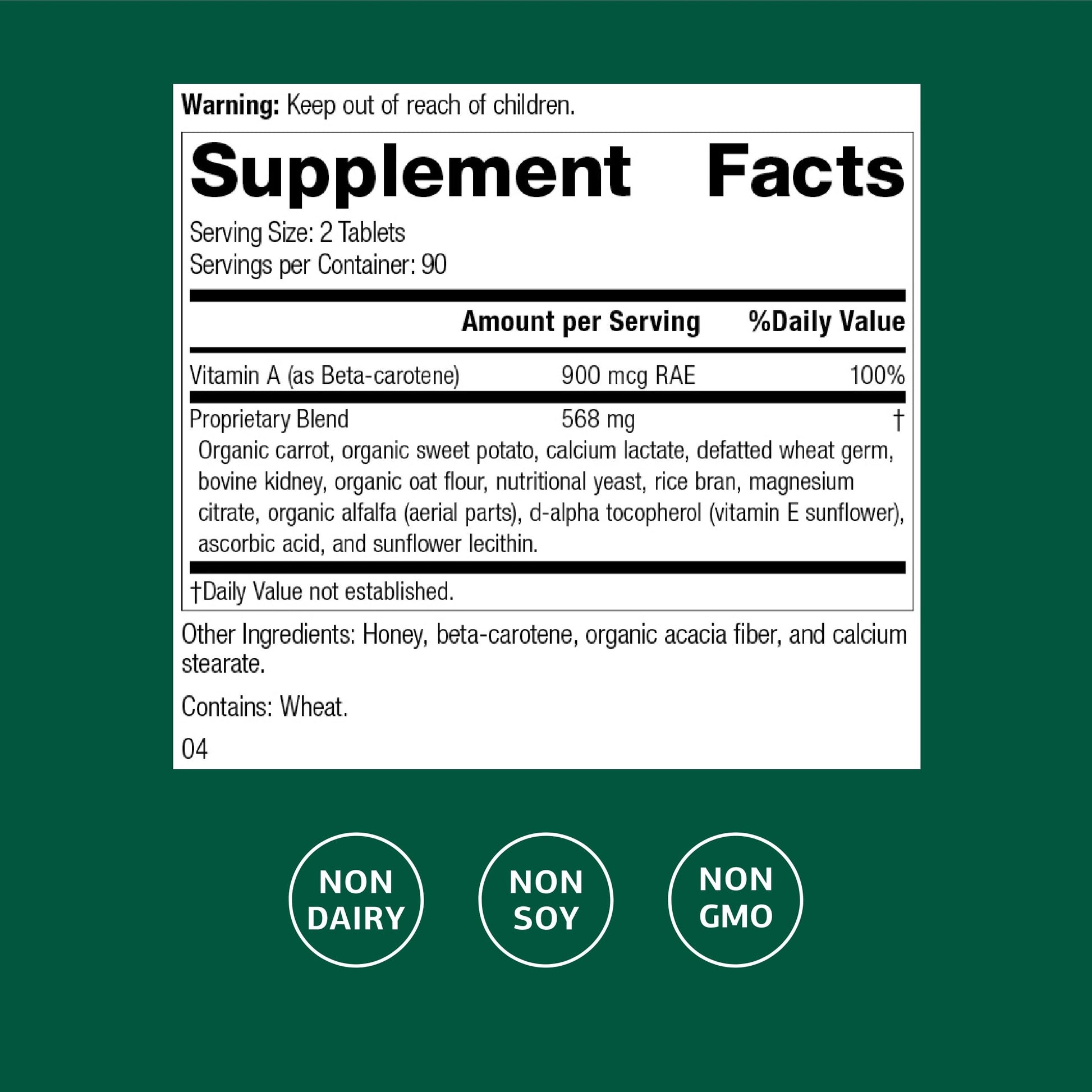 Standard Process Cataplex A - Supports Eye Health & Mucous Membranes - Supports Healthy Vision & Provides Antioxidant Vitamin A - Non-Dairy & Non-Soy - 180 Tablets Standard Process Inc. uk supplements