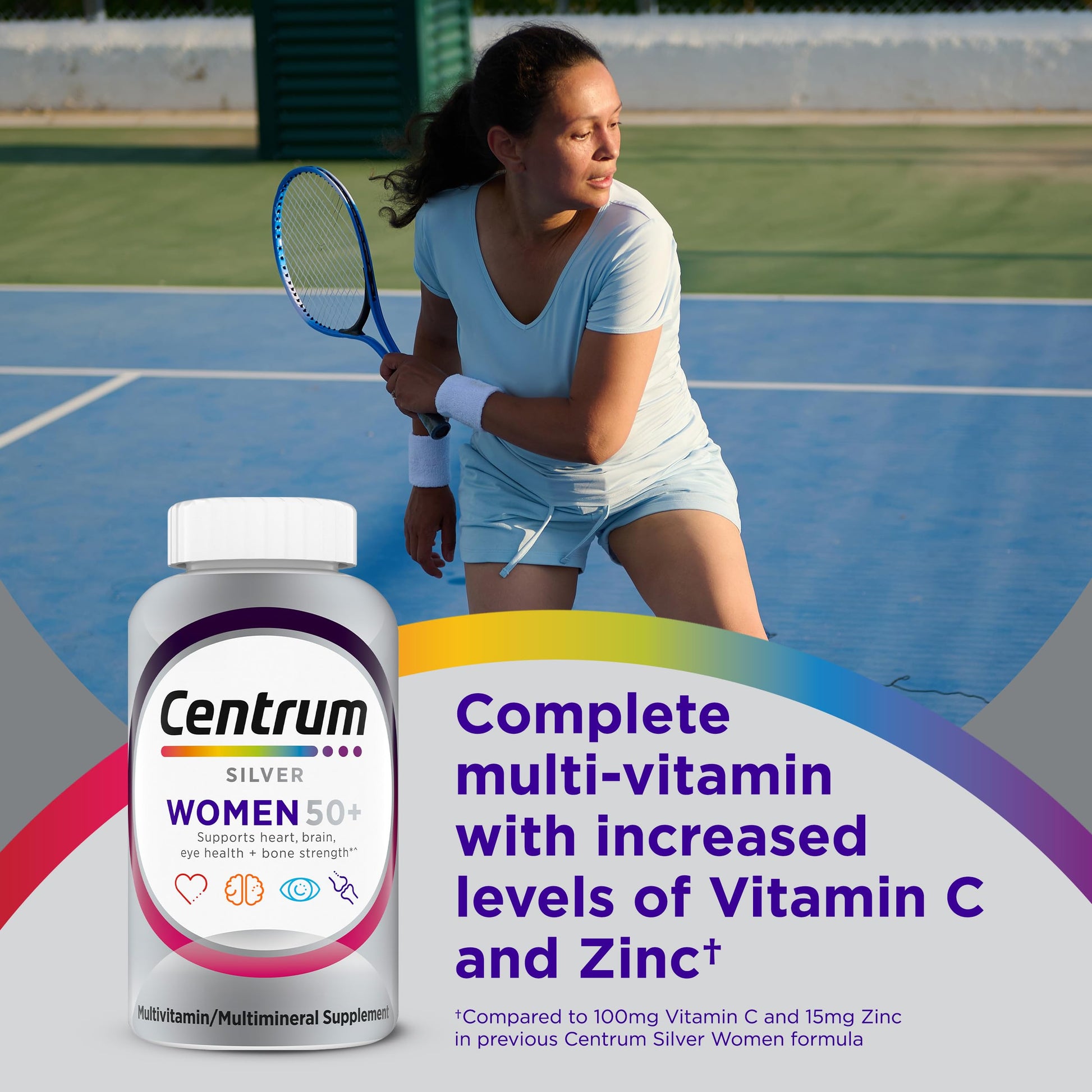 Centrum Silver Women's Multivitamin for Women 50 Plus, Multivitamin/Multimineral Supplement with Vitamin D3, B Vitamins, Non-GMO Ingredients Centrum uk supplements