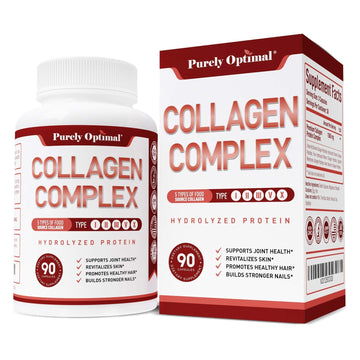 Purely Optimal Premium Multi Collagen Peptides Capsules (Types I, II, III, V, X) - Hair Purely Optimal uk supplements