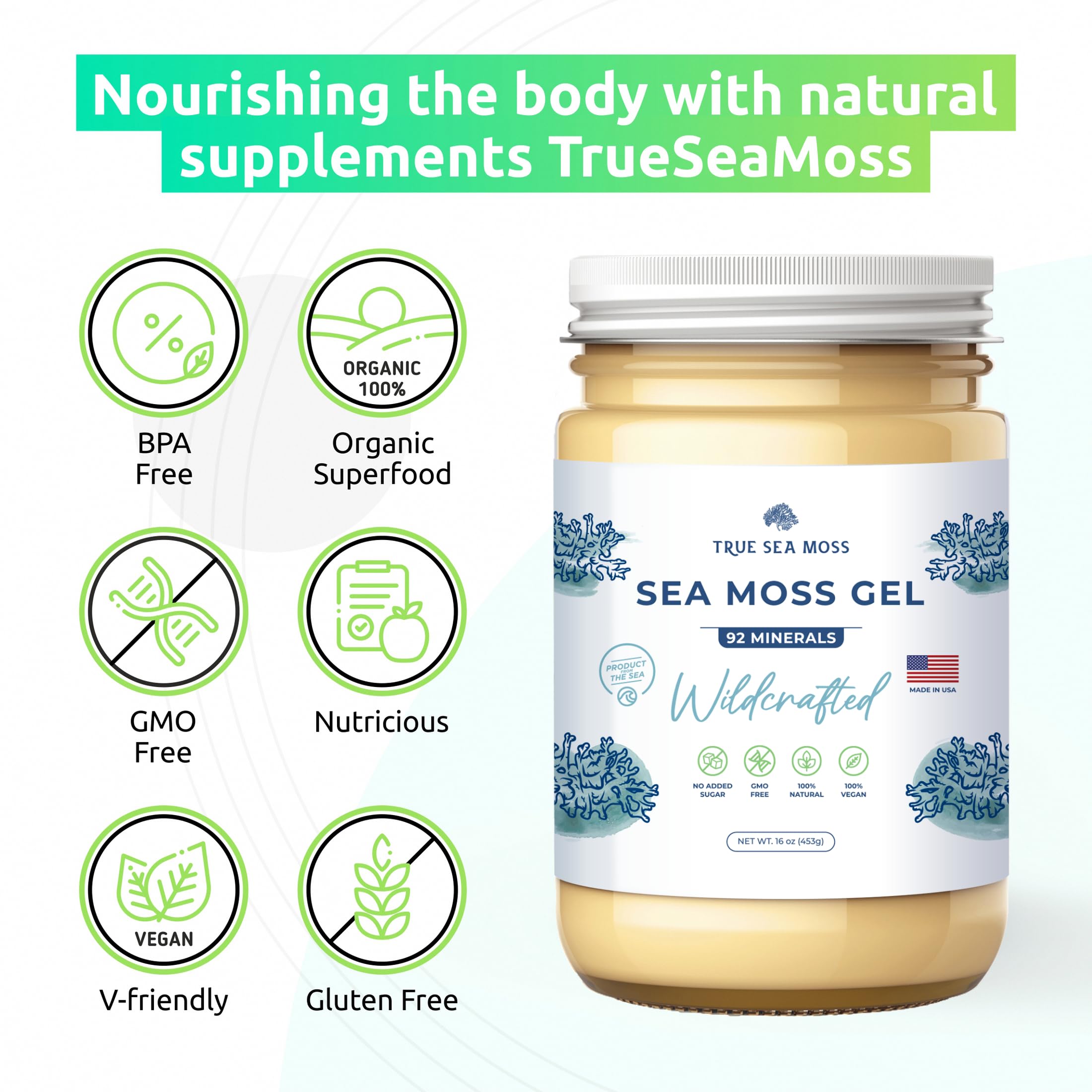 TrueSeaMoss Wildcrafted Irish Sea Moss Gel – Nutritious Raw Seamoss Rich in Minerals TrueSeaMoss uk supplements