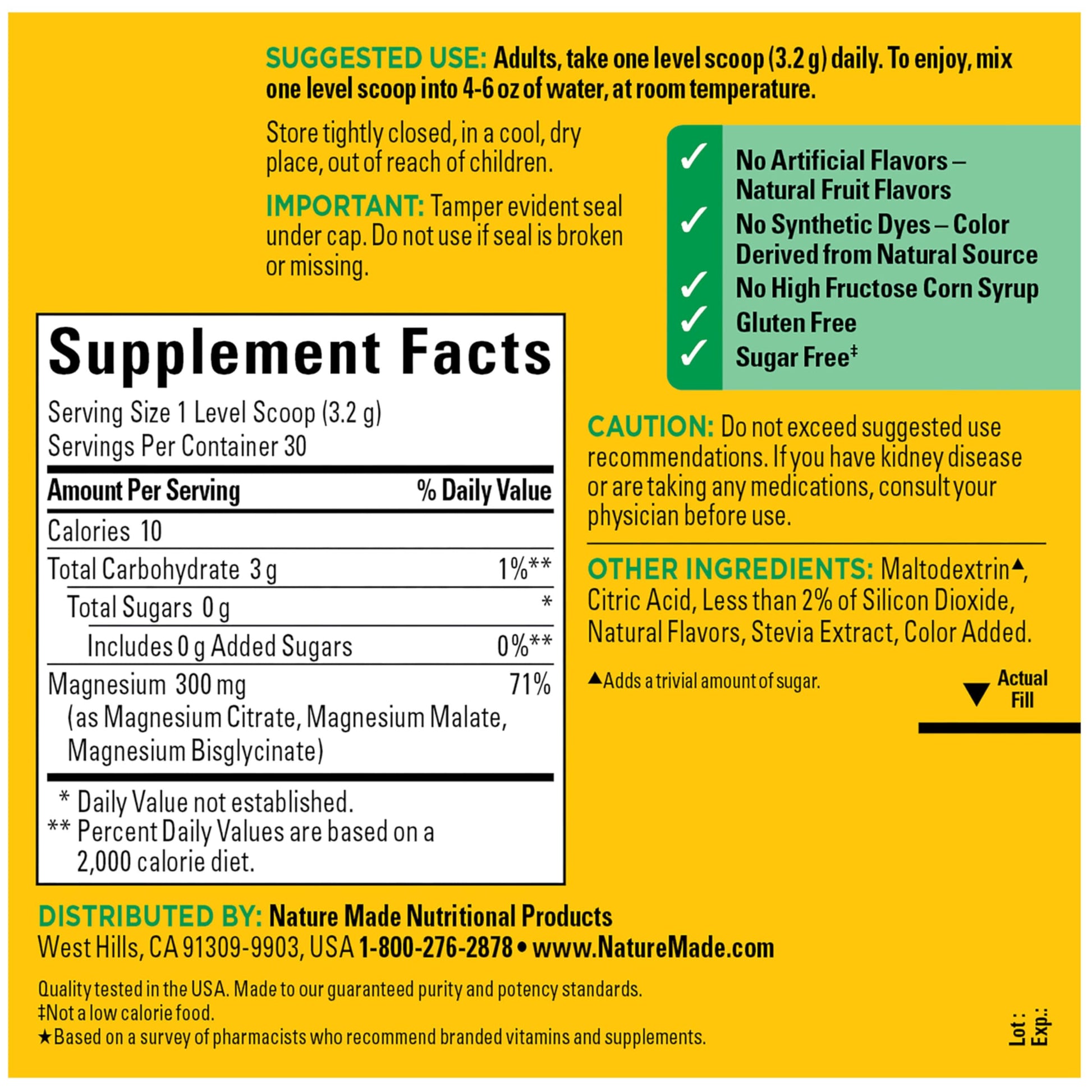 Nature Made High Absorption Magnesium Complex Drink Mix Powder, Magnesium Citrate, Glycinate & Malate 3-in-1 Blend, Pink Lemonade Flavor, 96 g, 30 Day Supply Nature Made uk supplements