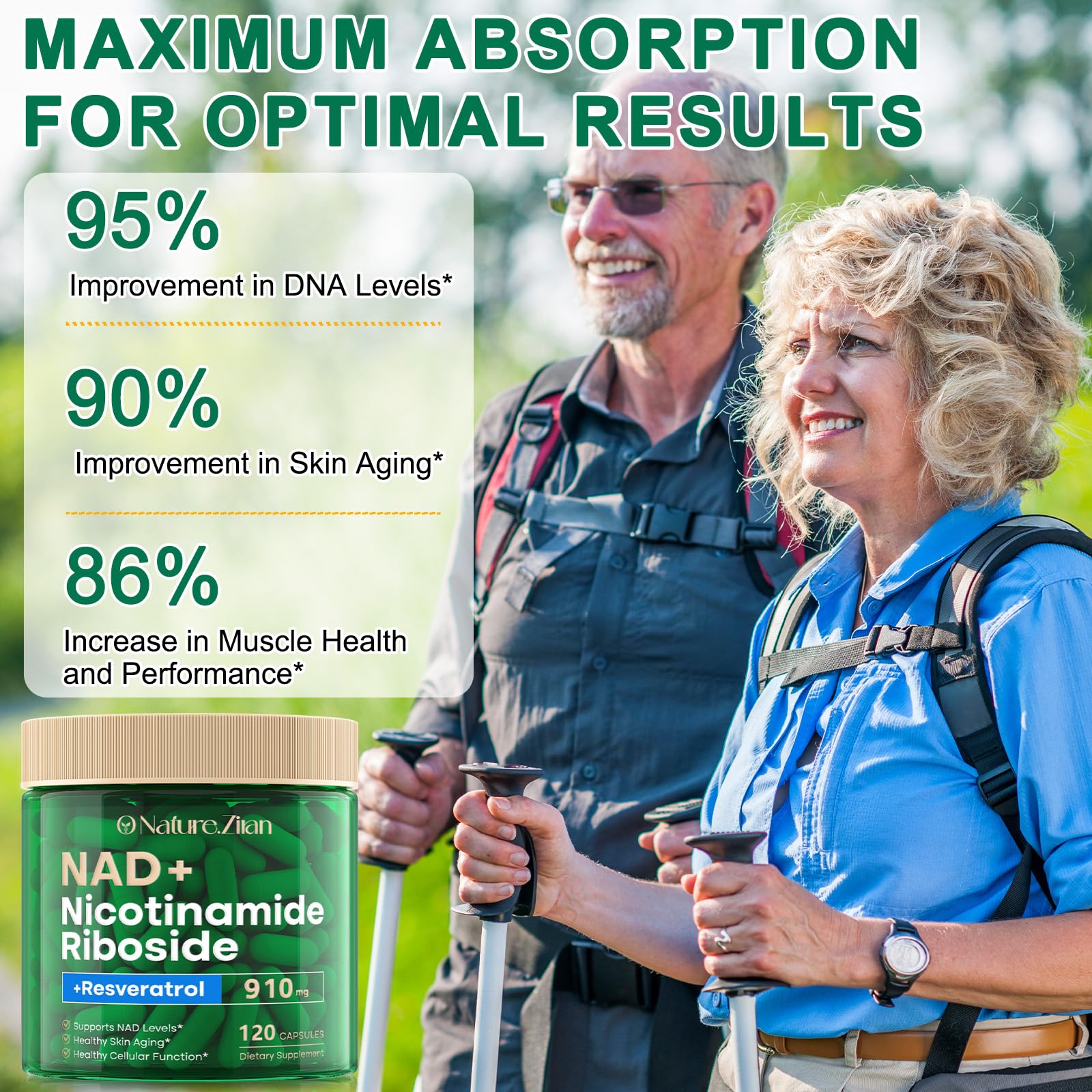 O NATURE . ZIRAN NAD Supplement - NAD+ Nicotinamide Riboside 910 Mg Supplement for Women & Men, Liposomal Nicotinamide Riboside with Resveratrol, for Focus, Boost - 120 Capsules O NATURE . ZIRAN uk supplements