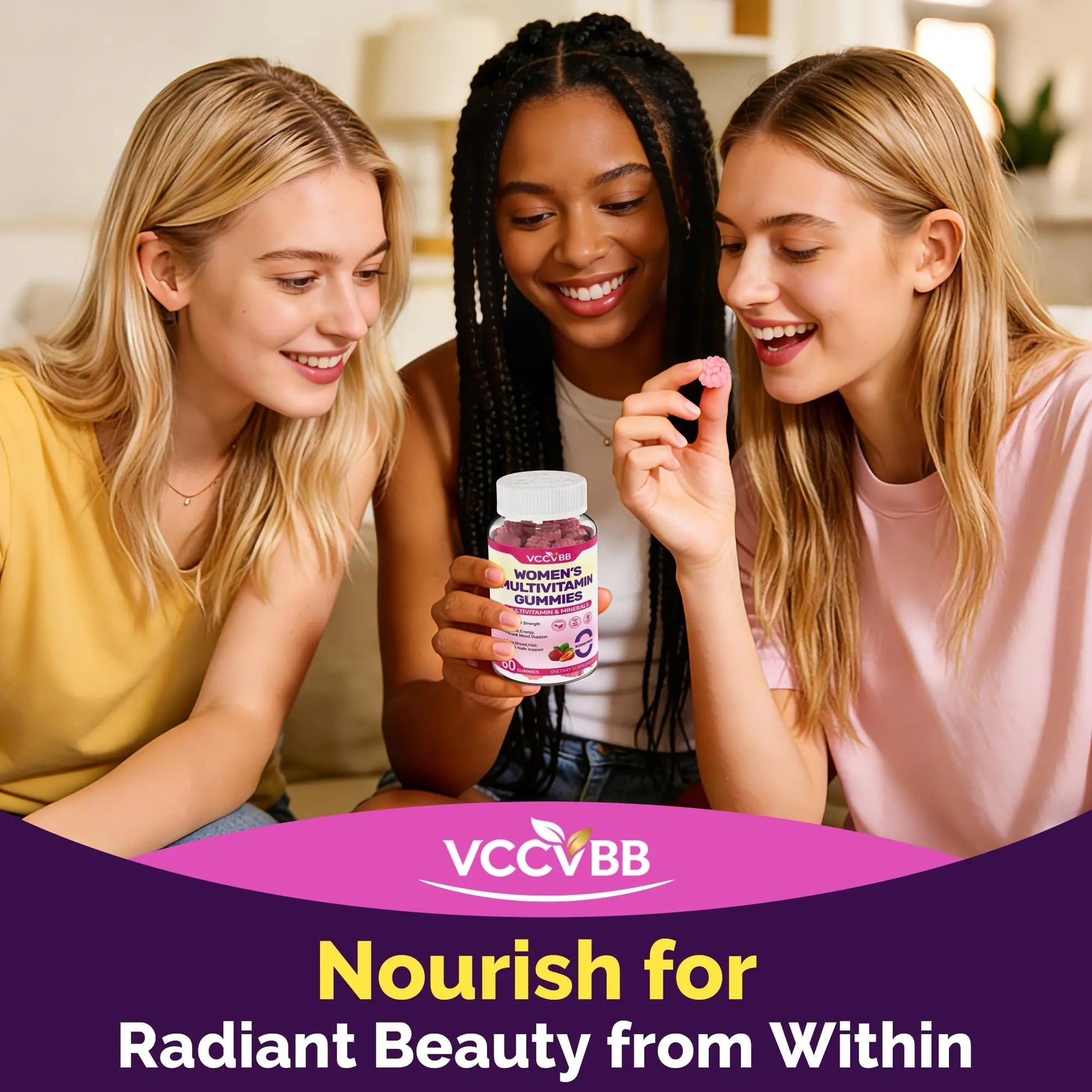 VCCVBB All-in-One Women's Multivitamin Gummies with Complete Vitamin & Mineral Complex, Herbal Blends for Energy, Overall Health VCCVBB uk supplements