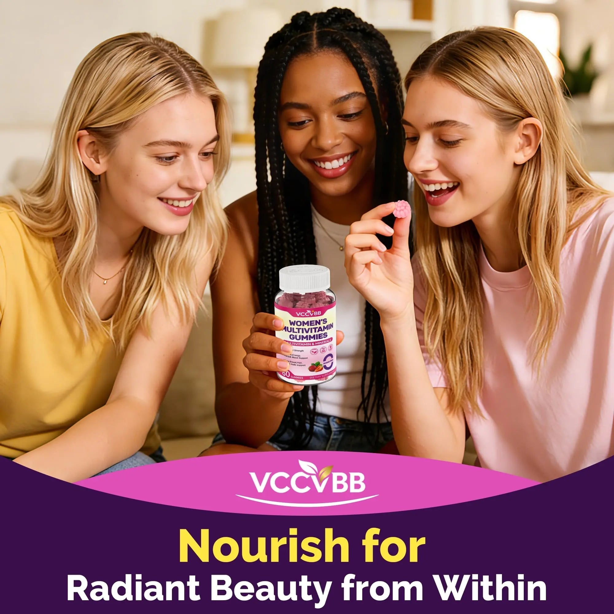 VCCVBB All-in-One Women's Multivitamin Gummies with Complete Vitamin & Mineral Complex, Herbal Blends for Energy, Overall Health VCCVBB uk supplements