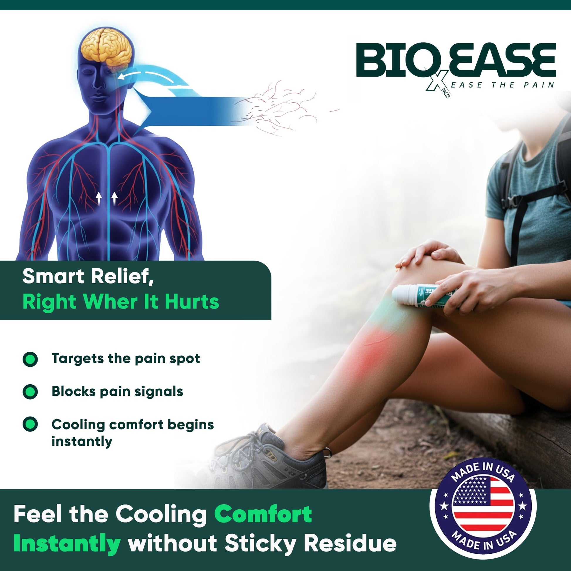 BioXPressEase Fast-Acting Hemp Pain Relief Roll On - Highly Effective, Cool & Topical Pain Relief Extra Strength for Muscle, Joint, & Back – Easy Roll On Maximum Strength - Made in USA BIOXPRESSEASE uk supplements