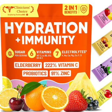 Venture Pal 2-in-1 Hydration + Immune Electrolytes Powder Packets with 7 Electrolytes & 6 Vitamins, Elderberry, Turmeric, Echinacea | Liquid Daily IV Drink Mix Venture Pal uk supplements
