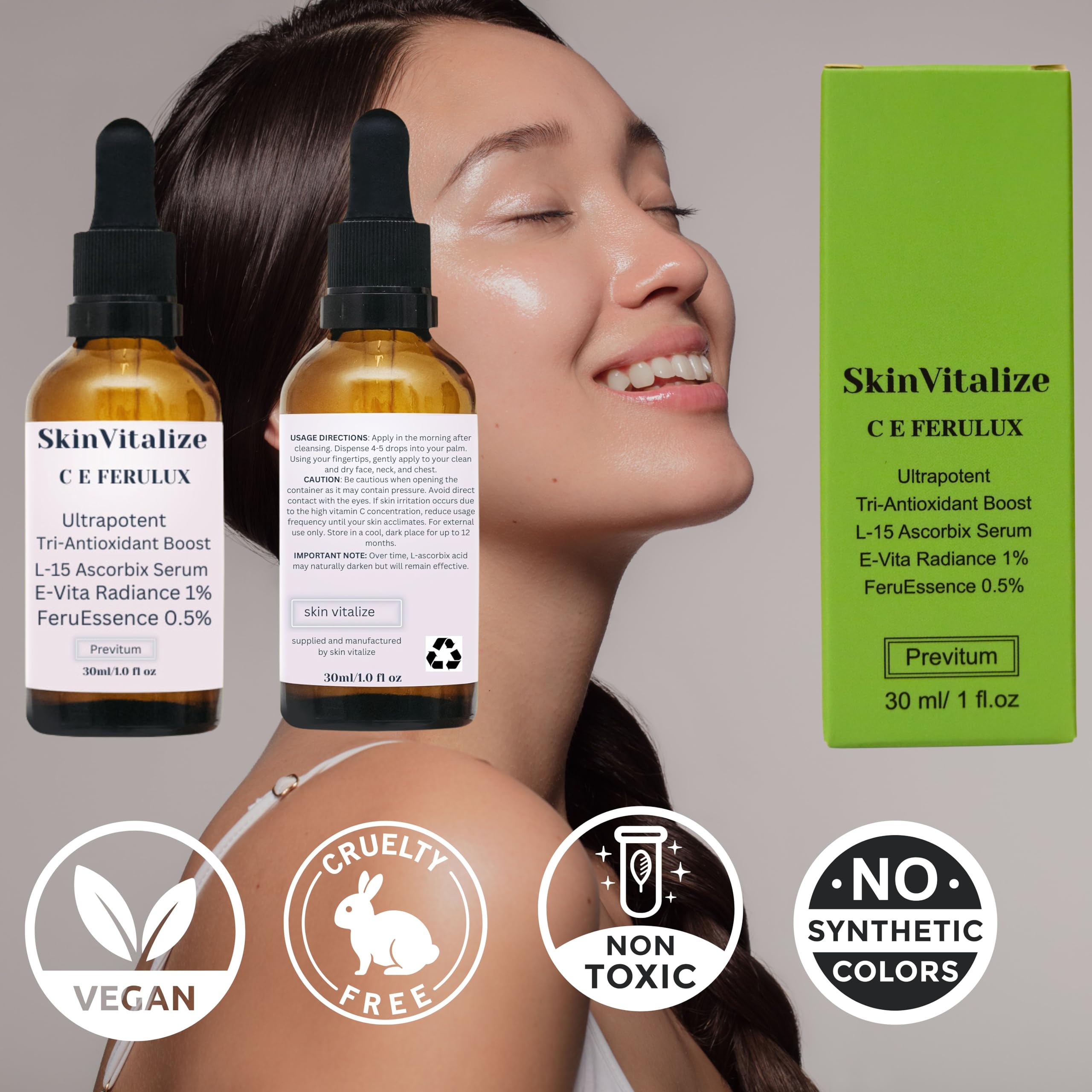 SkinVitalize C E ferulux Vitamin C Serum - 30ml: Advanced Formula for Fighting with Wrinkles Msupps.com uk supplements
