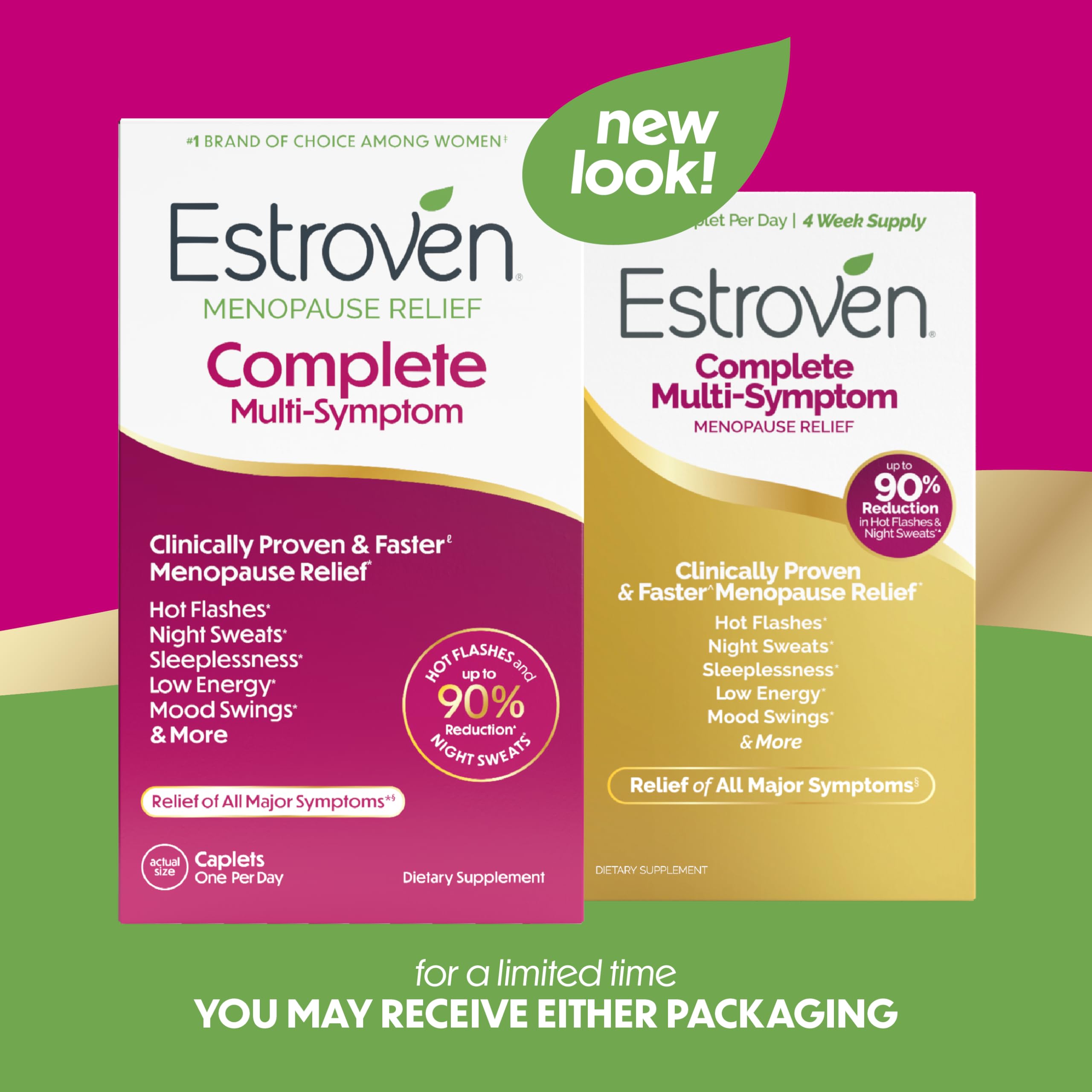 Estroven Complete Multi-Symptom Menopause Supplement for Women, 28 Ct., Clinically Proven Ingredient Provide Menopause Relief & Night Sweats & Hot Flash Relief* Drug-Free & Non-GMO Estroven uk supplements