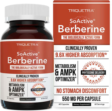 SoActive Berberine 550 mg: 9.6X Higher Absorption, Clinically Proven Most Triquetra Health Store uk supplements