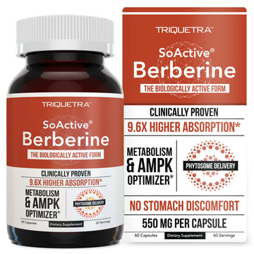 SoActive Berberine 550mg: 9.6X Higher Absorption, Clinically Proven Most Effective Triquetra Health uk supplements