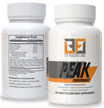Fit Fusion Labs Peak Performance Natural Male Enhancement & Energy Booster – Tongkat Ali, Maca, Zinc & Ginseng – Supports Stamina, Strength & Recovery – 60 Tablets Fit Fusion Labs uk supplements
