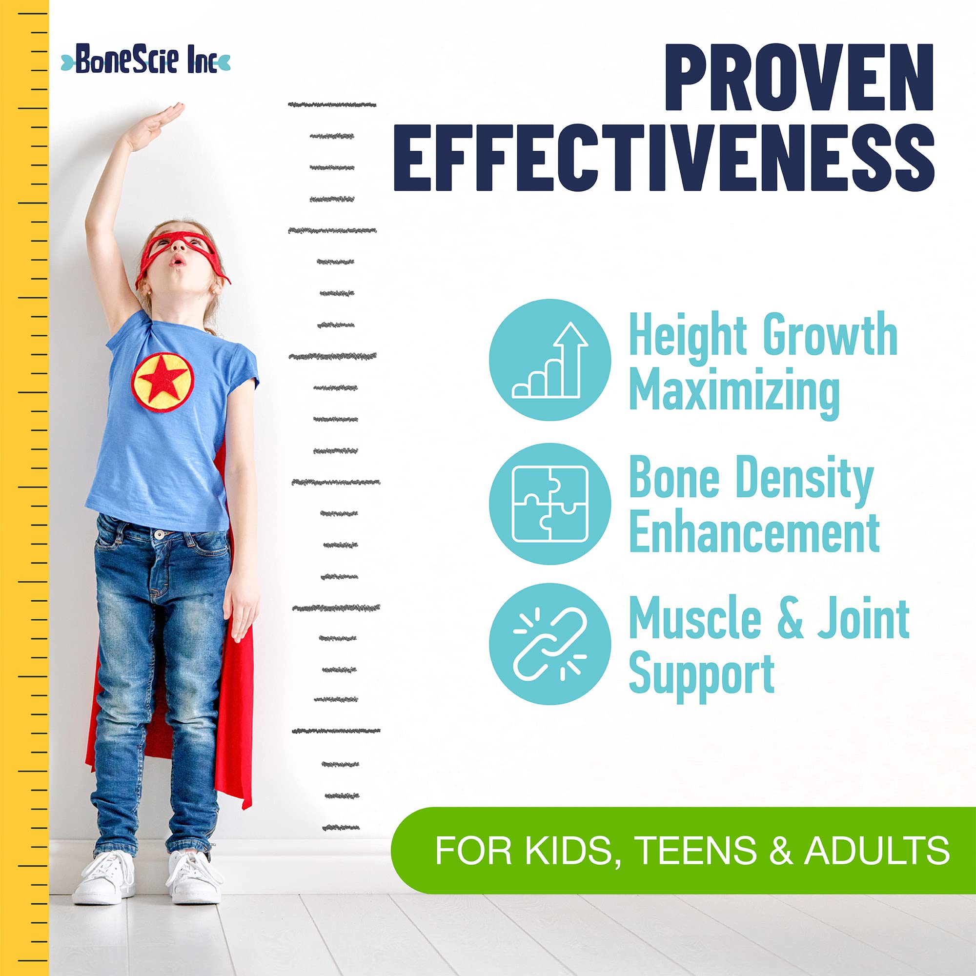 Height Growth Maximizer - Made in USA - Natural Height Increase Booster & Bone Growth Pills - Grow Taller Supplement for Adults, Teens & Kids - Vitamins for Boys & Girls to Get Taller - 120 capsules BONESCIE INC uk supplements