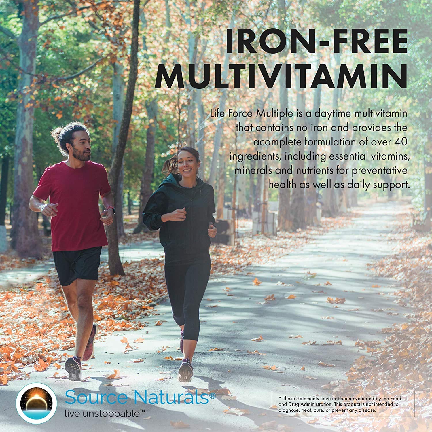 Source Naturals Life Force Multiple Iron Free Daily Multivitamin High Potency Essential Vitamins, Minerals, Antioxidants & Nutrients - Energy & Immune Boost* - 60 Capsules Source Naturals uk supplements