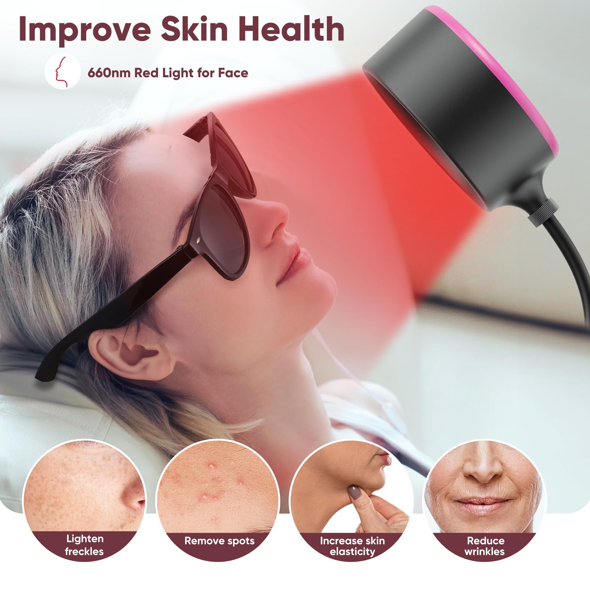 Caromolly Red Light Device Lamp, 660nm Red Light and 850nm Near-Infrared Light Combo Caromolly uk supplements