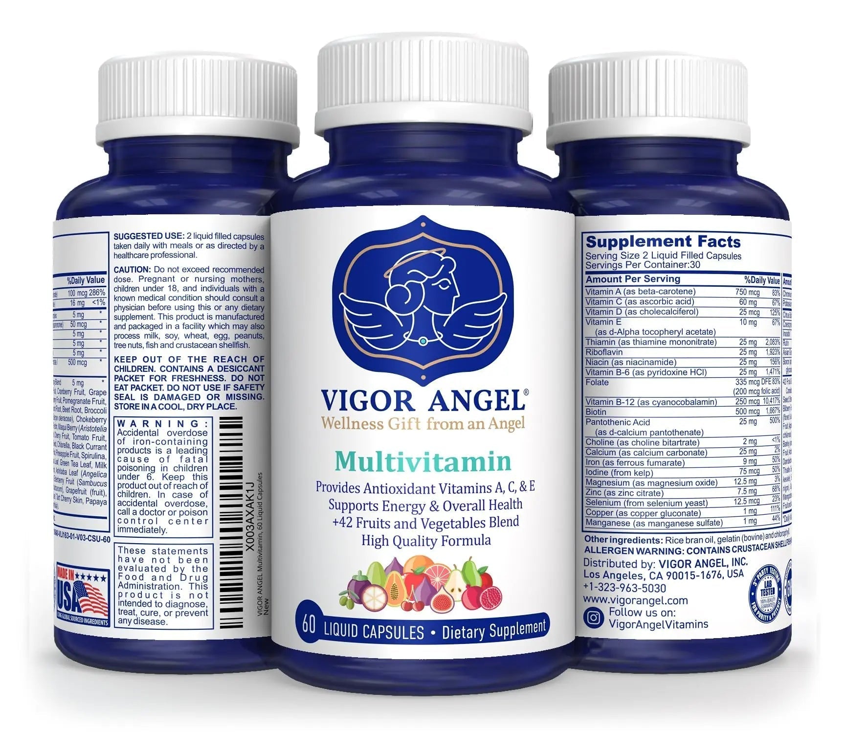 VIGOR ANGEL Multivitamin, 60 Liquid Capsules VIGOR ANGEL uk supplements