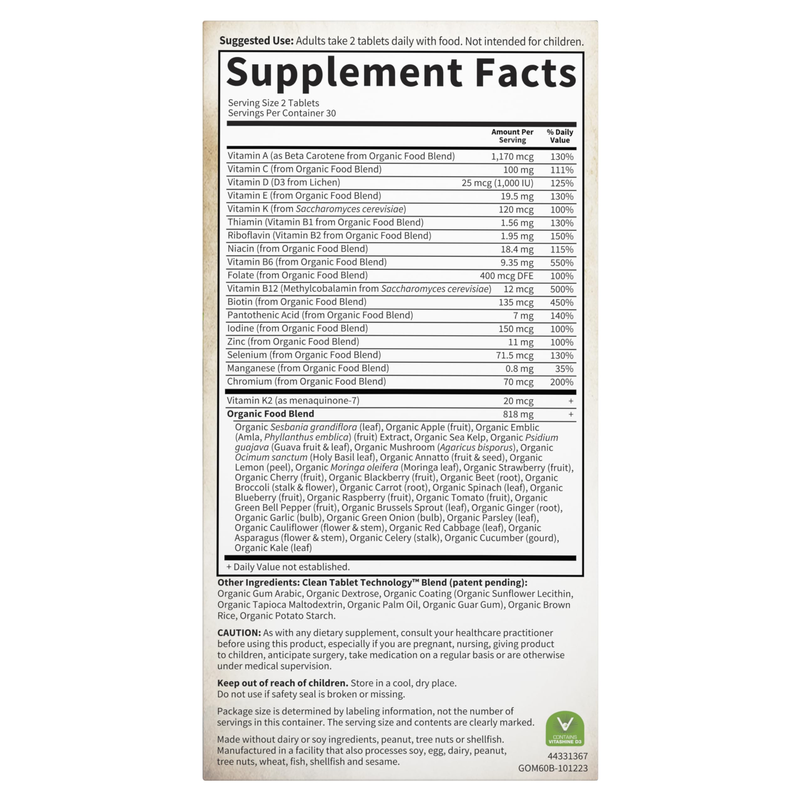Garden of Life Organics Whole Food Multivitamin for Men, 60 Tablets, Vegan Mens Vitamins and Minerals for Health and Well-Being Garden of Life uk supplements