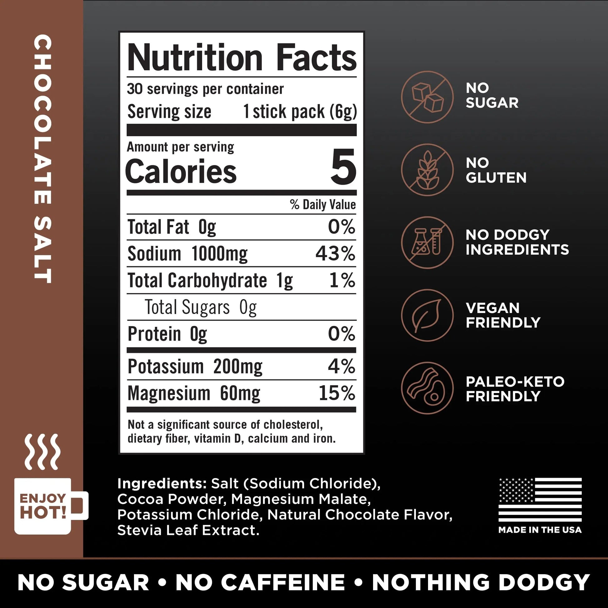 LMNT Zero Sugar Hot Chocolate or Coffee Mixer - Chocolate Salt | Drink Mix | 30-Count Drink LMNT uk supplements