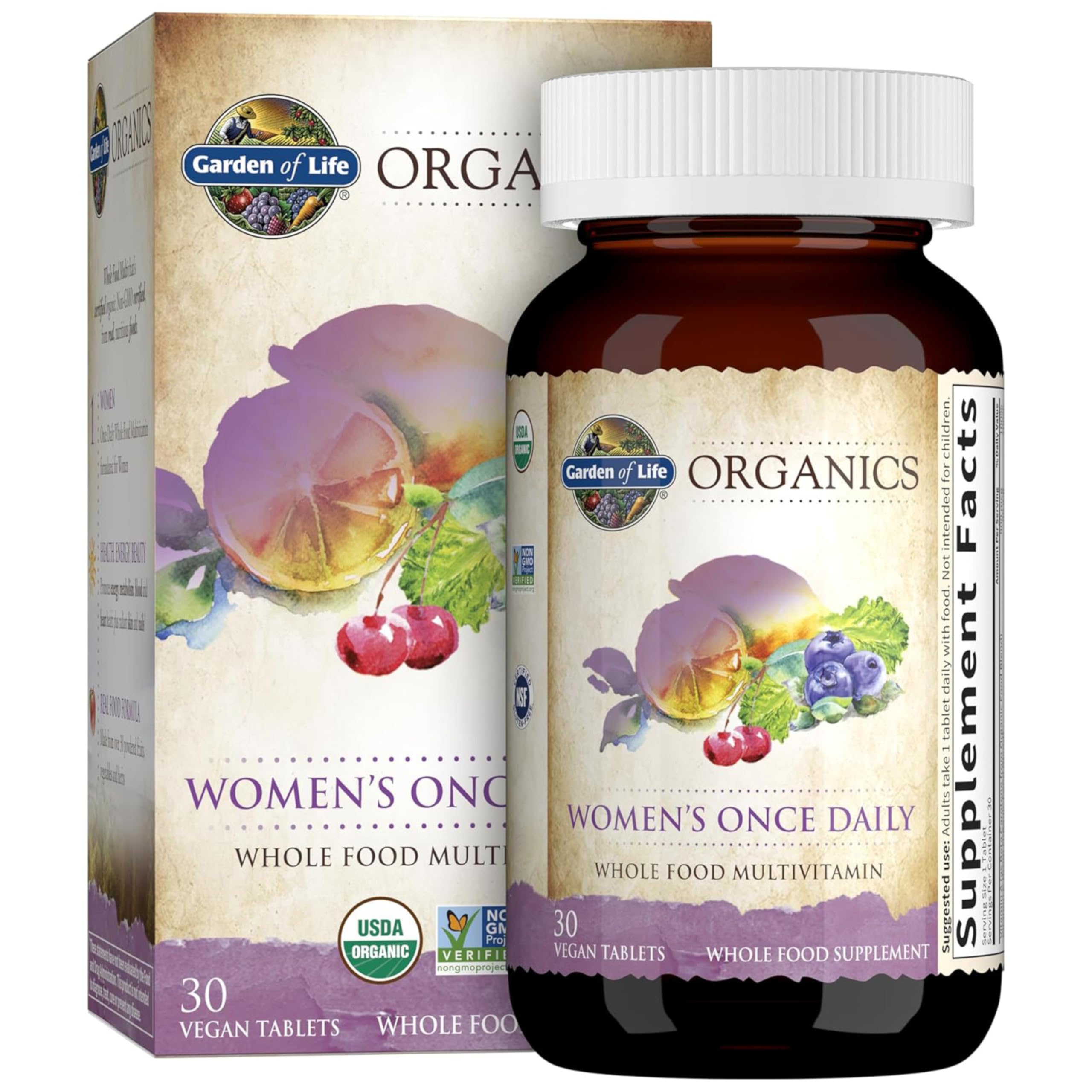 Garden of Life Organics Multivitamin for Women - Women's Once Daily Multi - Whole Food Multi with Iron, Biotin, Vegan Organic Womens Multivitamin for Health Garden of Life uk supplements