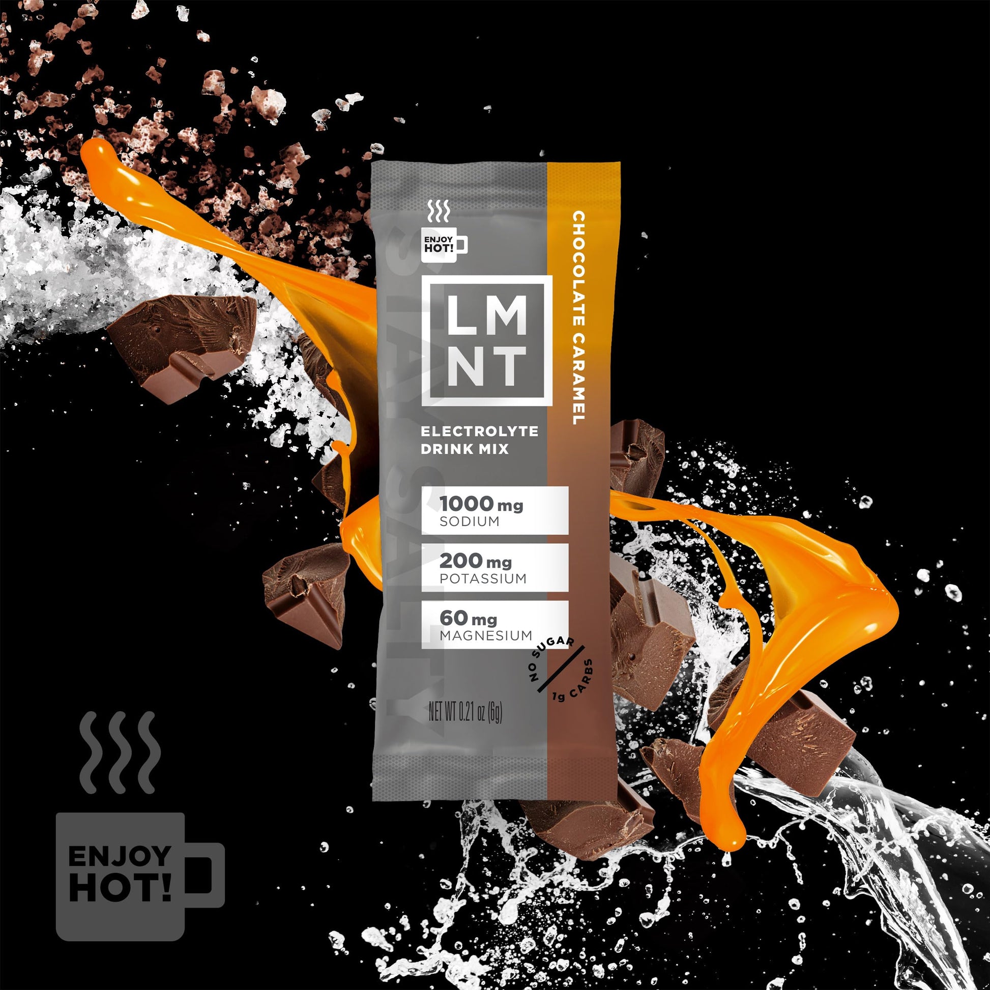 LMNT Hot Chocolate and Coffee Mixer - Chocolate Caramel Salt Electrolytes | No Sugar Drink LMNT uk supplements