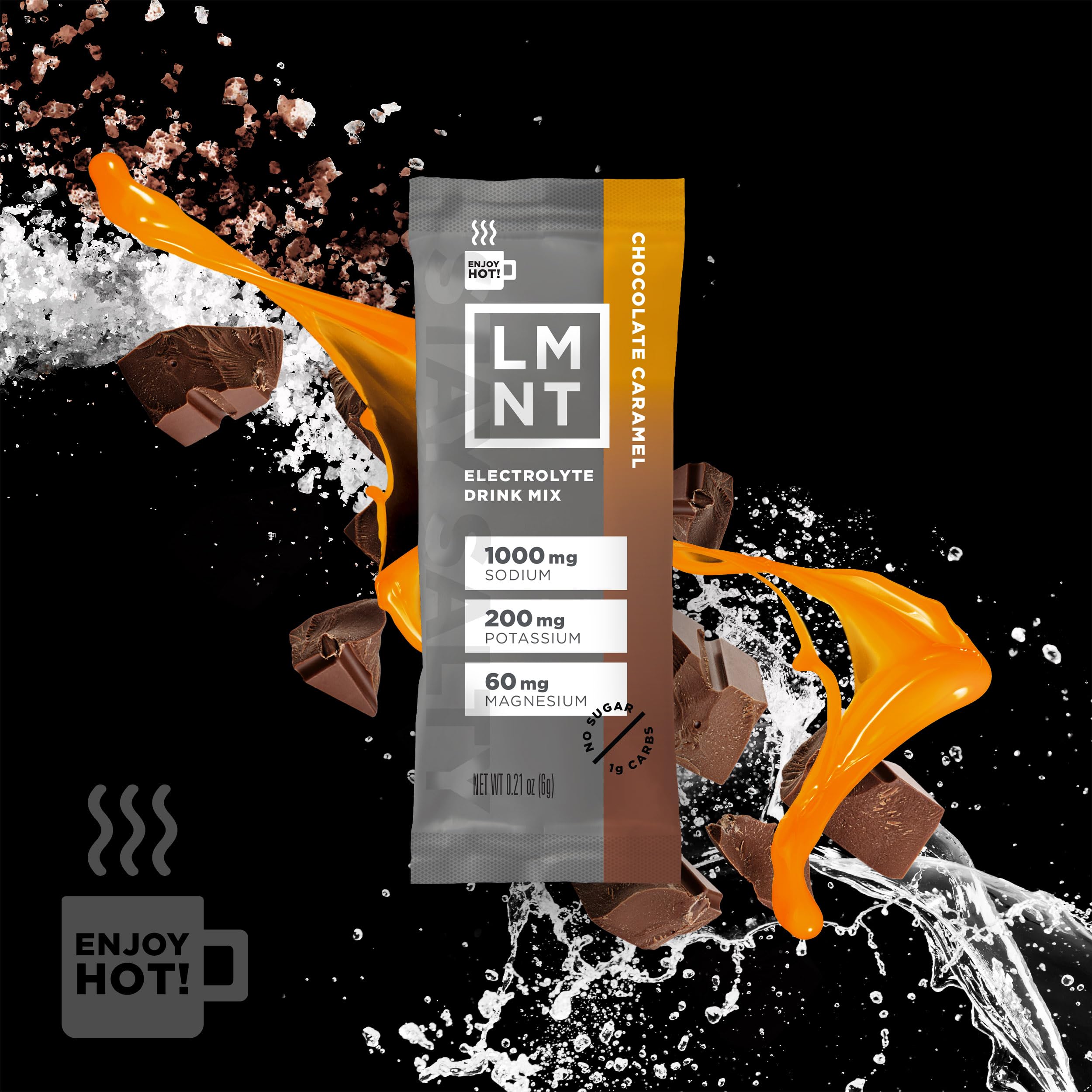 LMNT Hot Chocolate and Coffee Mixer - Chocolate Caramel Salt Electrolytes | No Sugar Drink LMNT uk supplements