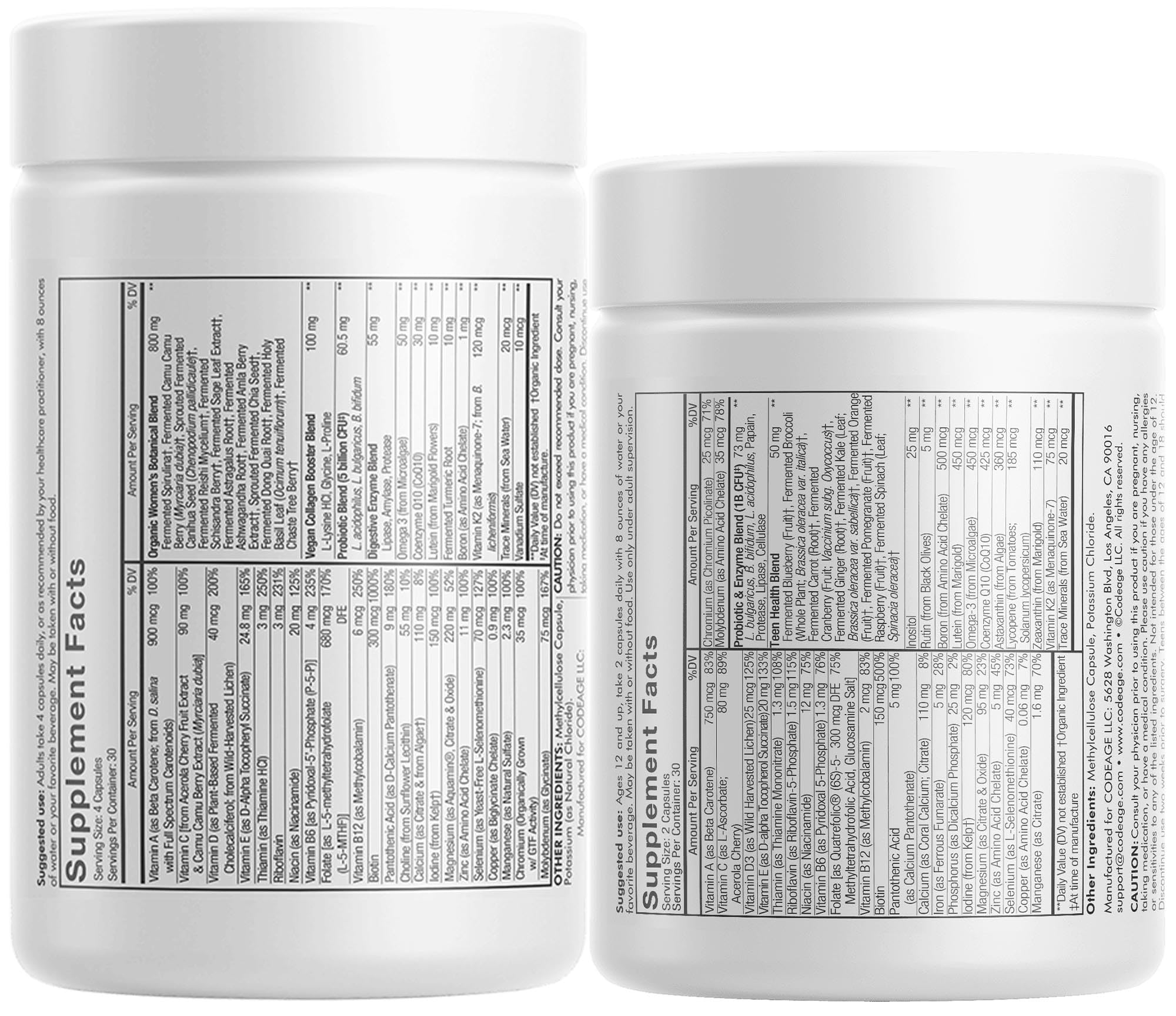 Codeage Immune Support Bundle Multivitamin for Women + Multivitamin for Teens Codeage uk supplements