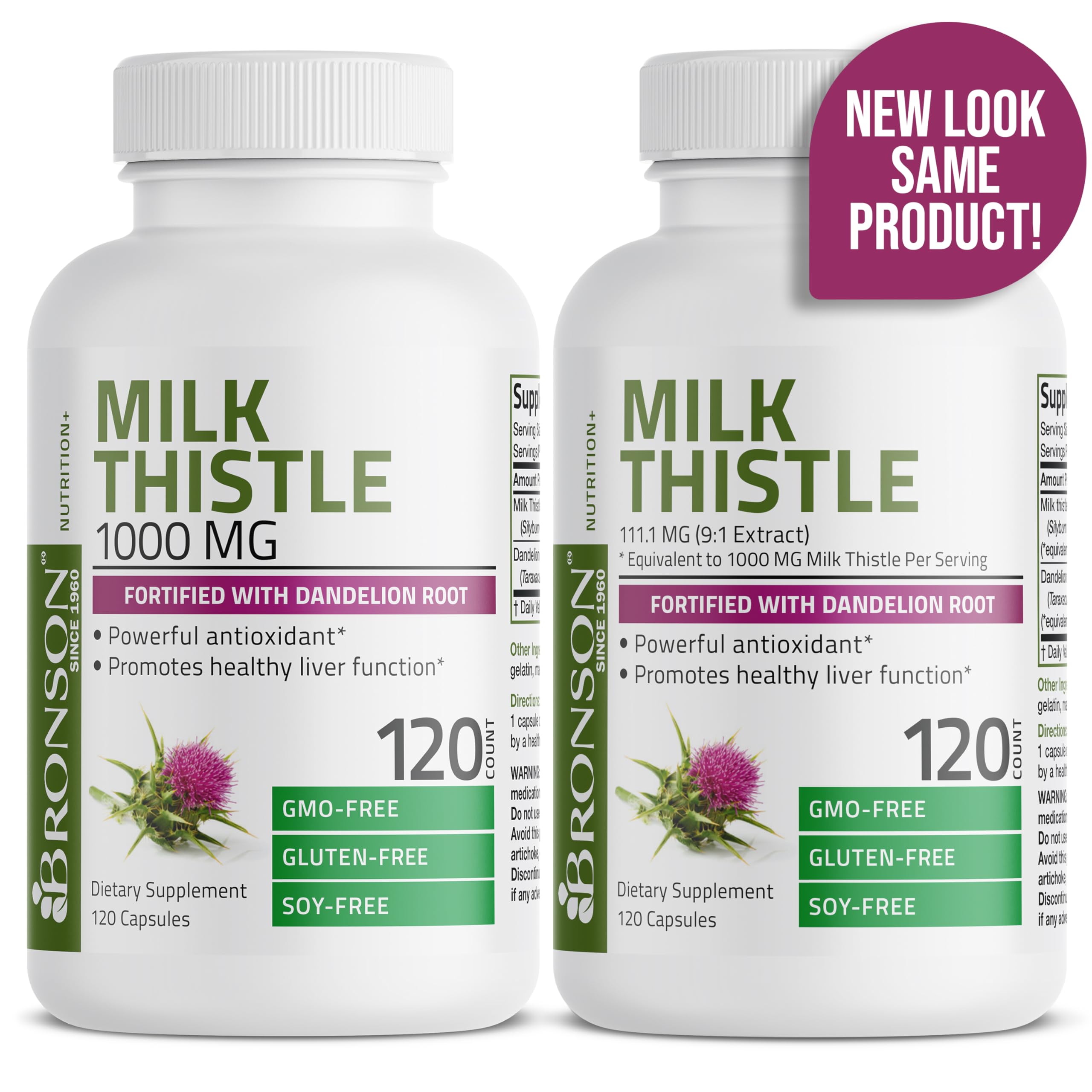 Bronson Milk Thistle Silymarin Marianum & Dandelion Root Liver Health Support Bronson uk supplements