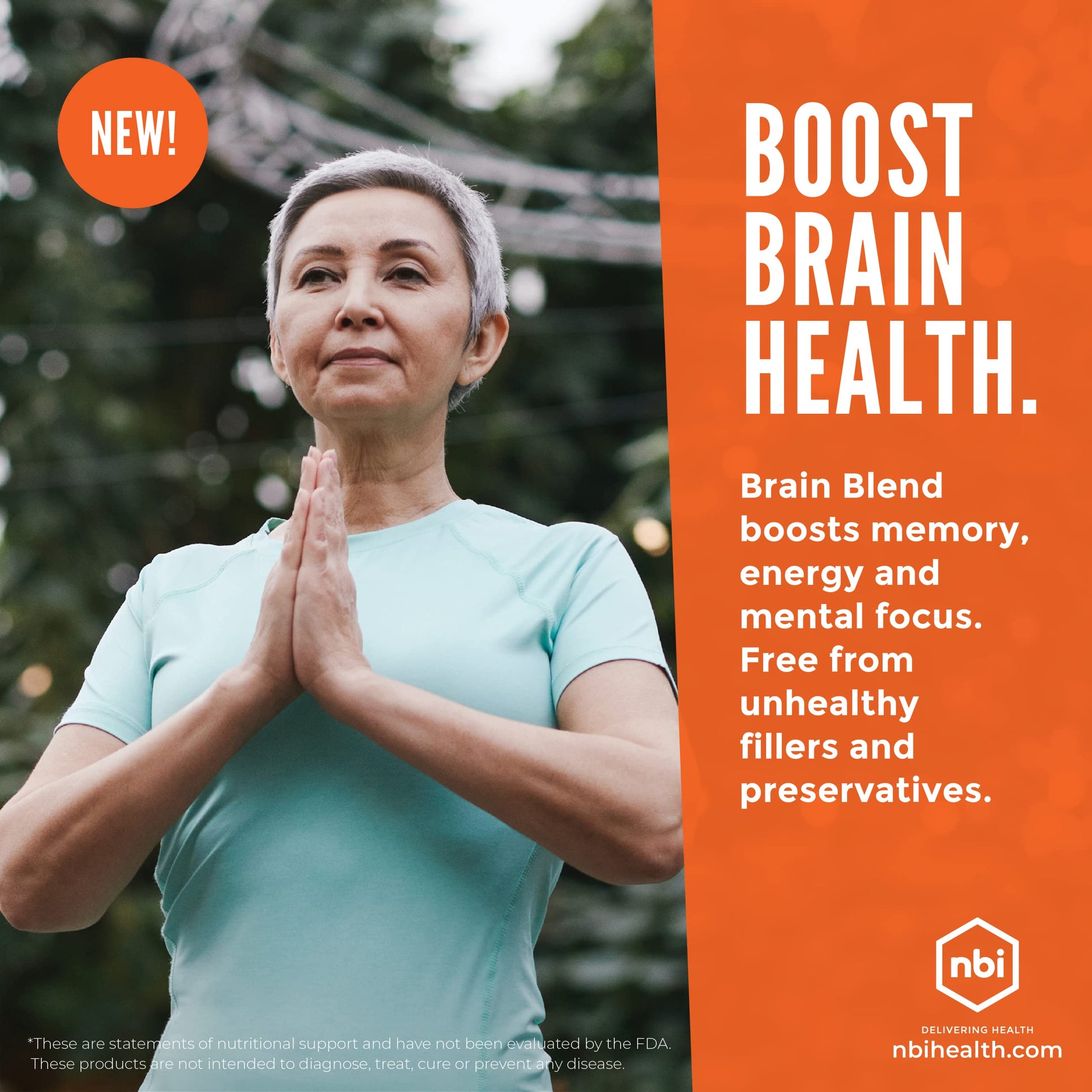 NBI Brain Blend for Memory, Focus, Concentration, Cognitive Function for Men & Women | Caffeine-Free with ALCAR, Alpha Lipoic Acid, Huperzine A, Turmeric | Nootropic | 120ct Capsules NBI uk supplements
